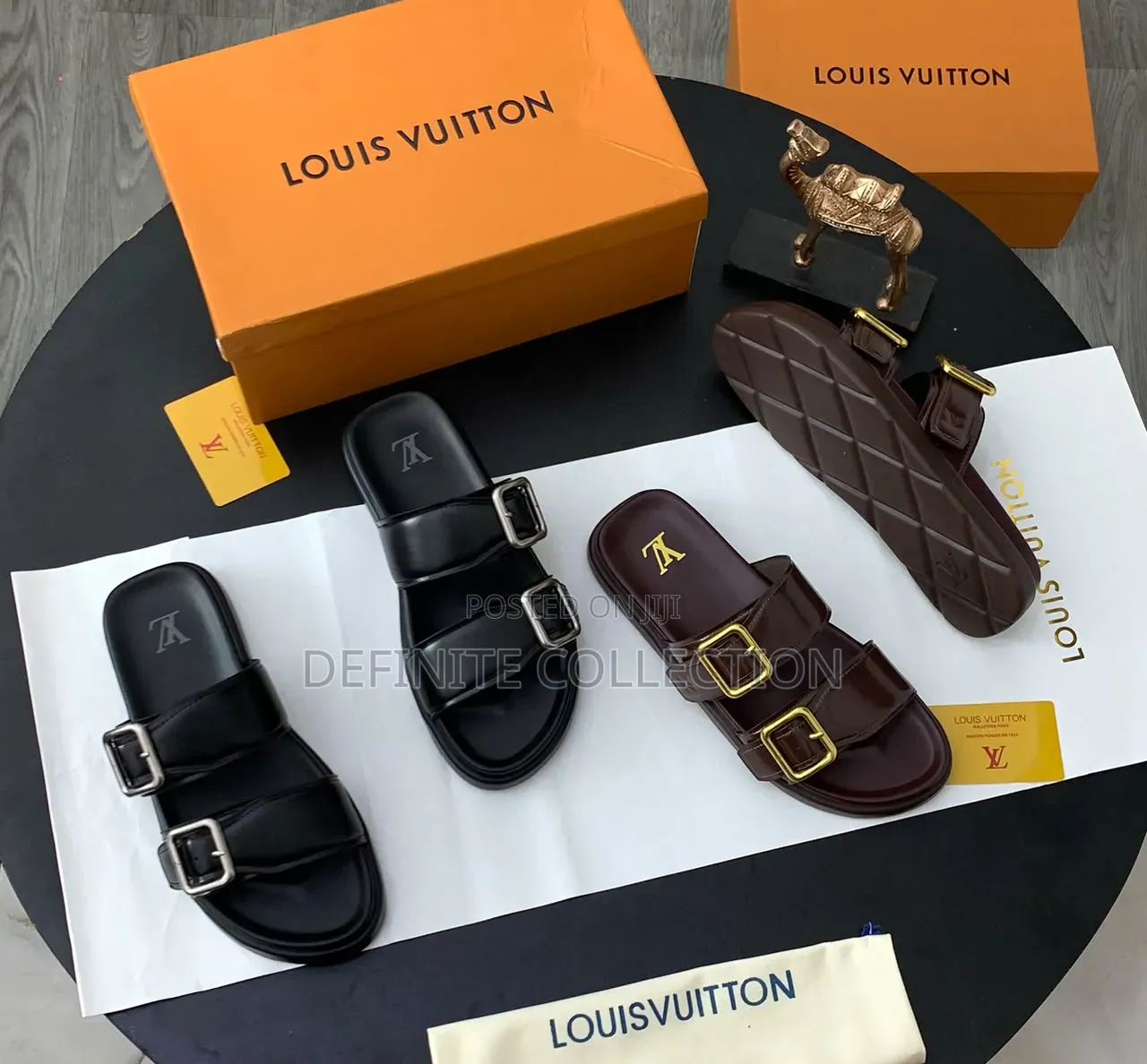 New Louis Vuitton Leather Slippers
