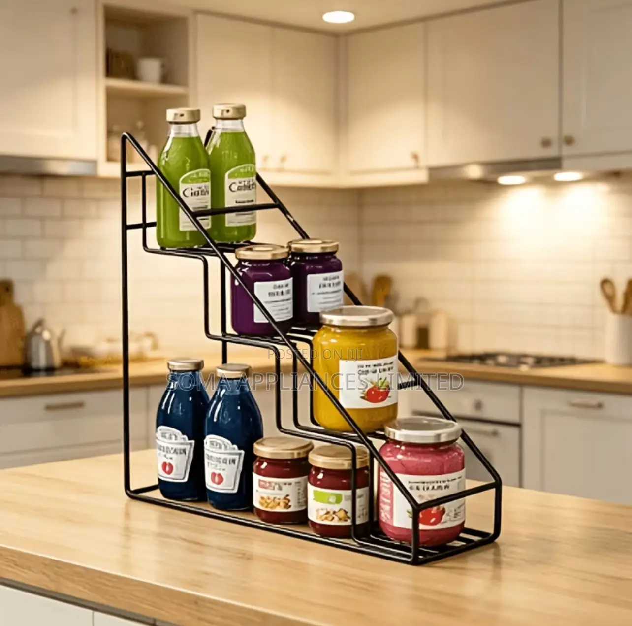 Multifunctional Stainless Steel Storage Rack for Wine, Bottles, Syrups