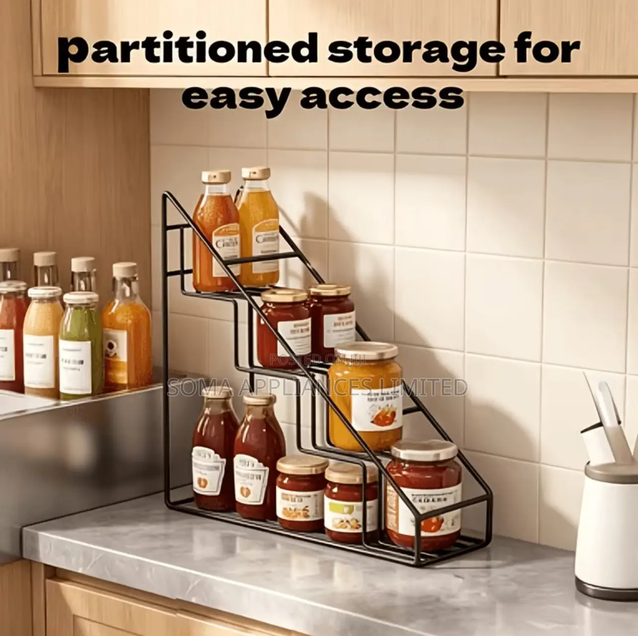 Multifunctional Stainless Steel Storage Rack for Wine, Bottles, Syrups