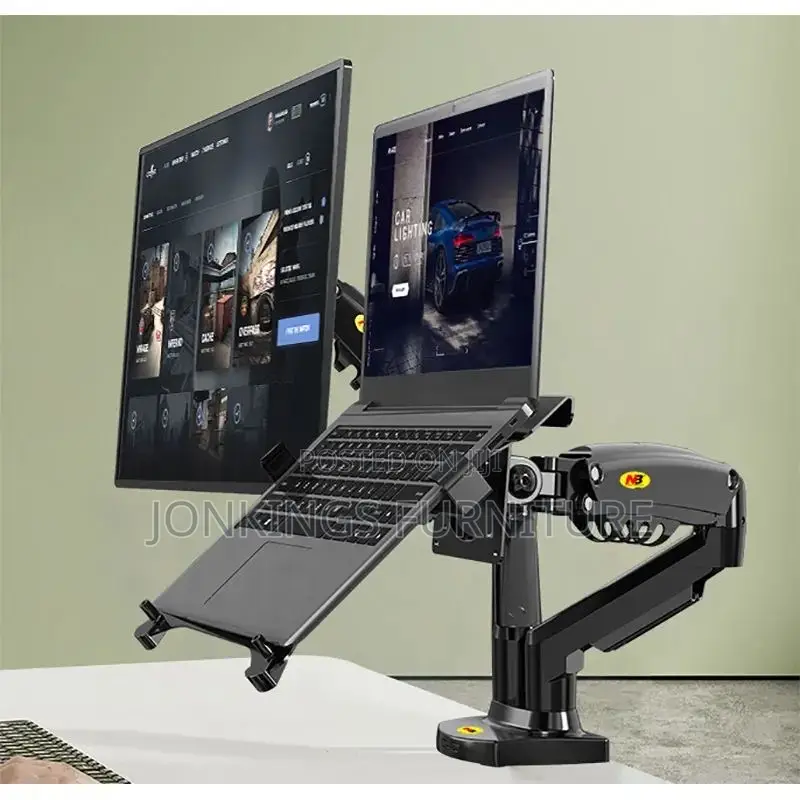 Dual Arm Monitor Hanger With Durable Metal Frame