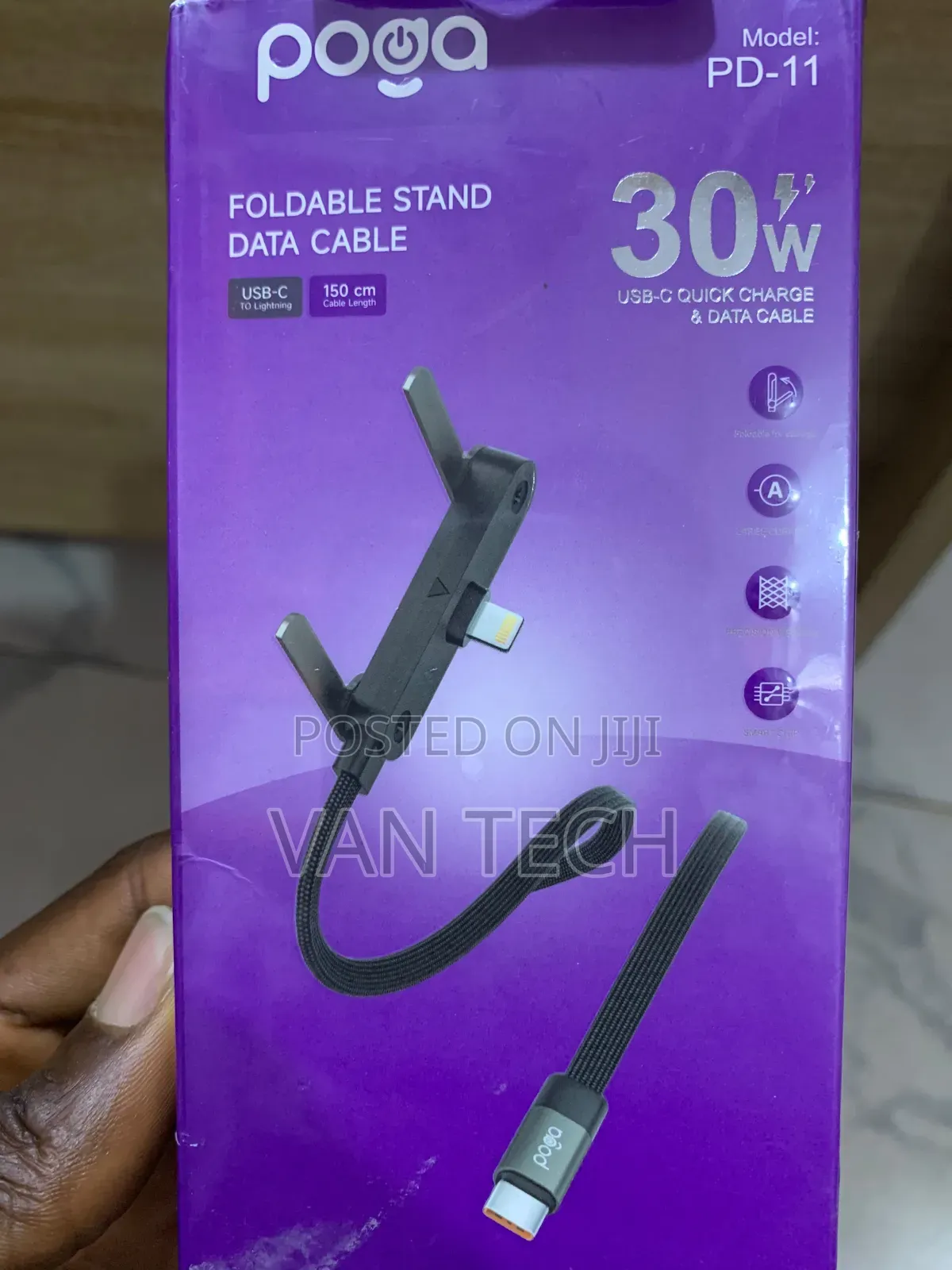 Foldable Stand Data Cable 30w