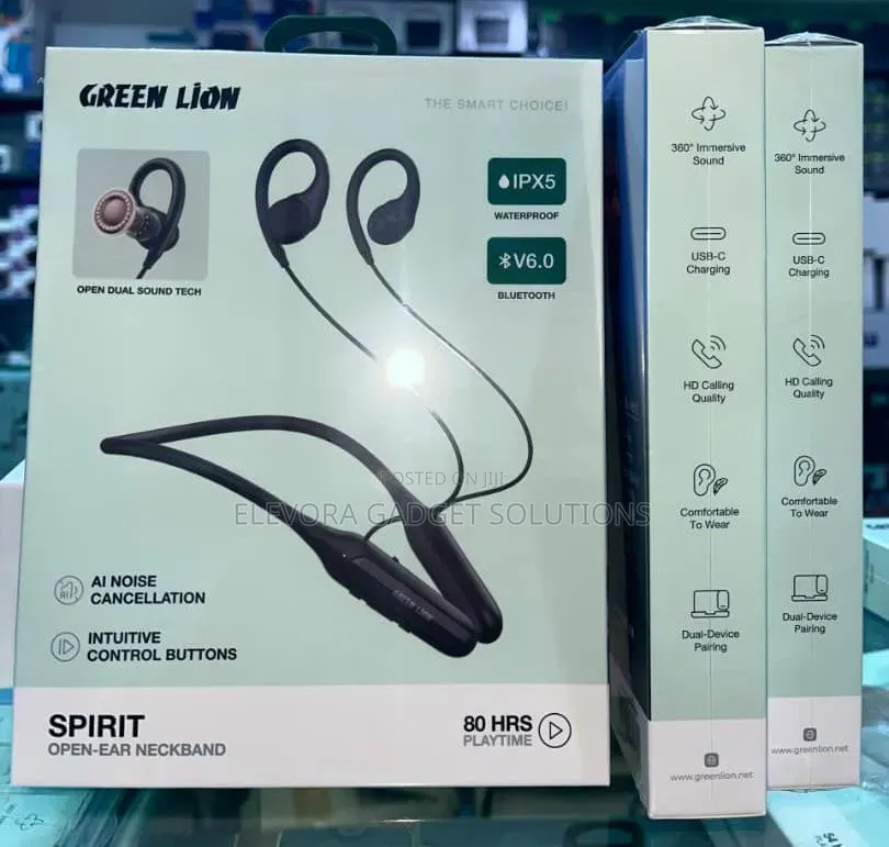 Green Lion Spirit Open Ear Neckband