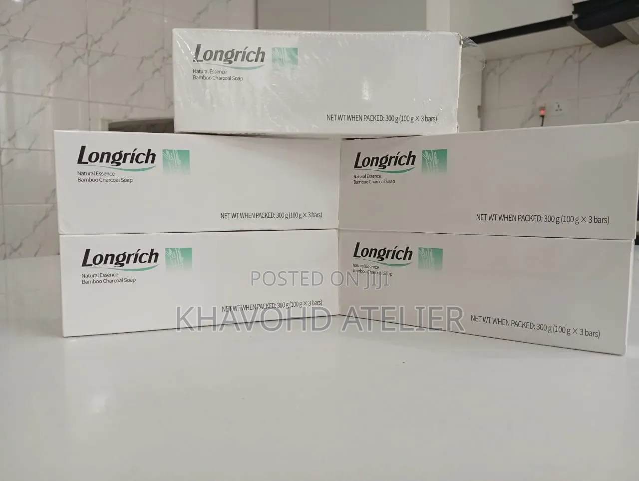 Longrich Bamboo Charcoal Soap 100g X 3 Bars