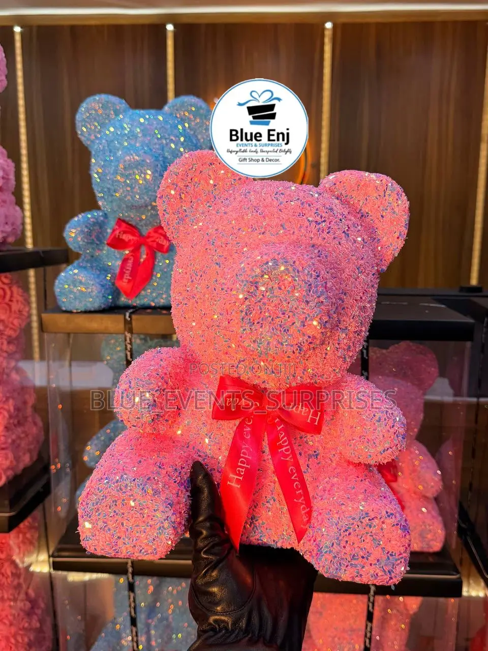 Glitter Rose Like Teddy Bear 40cm