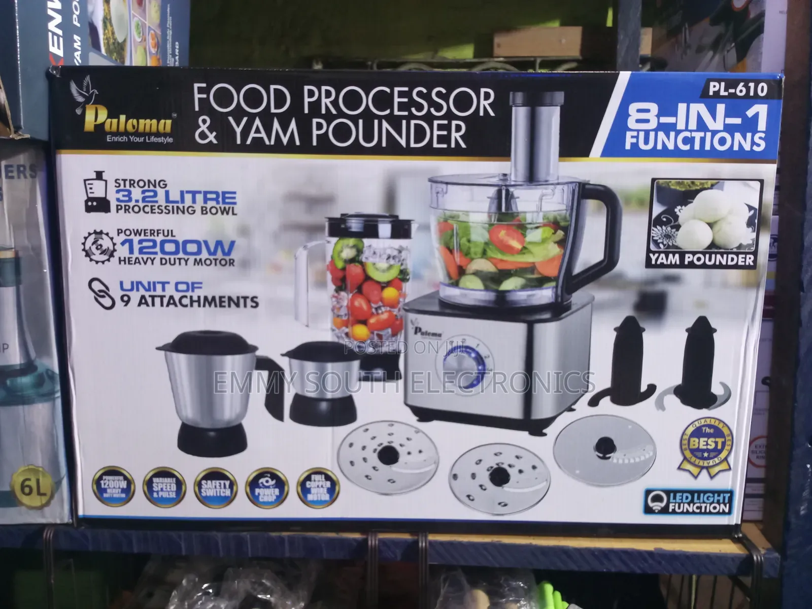 Palama Food Processor Yam Pounder 8 in One Function 3.3 Liters