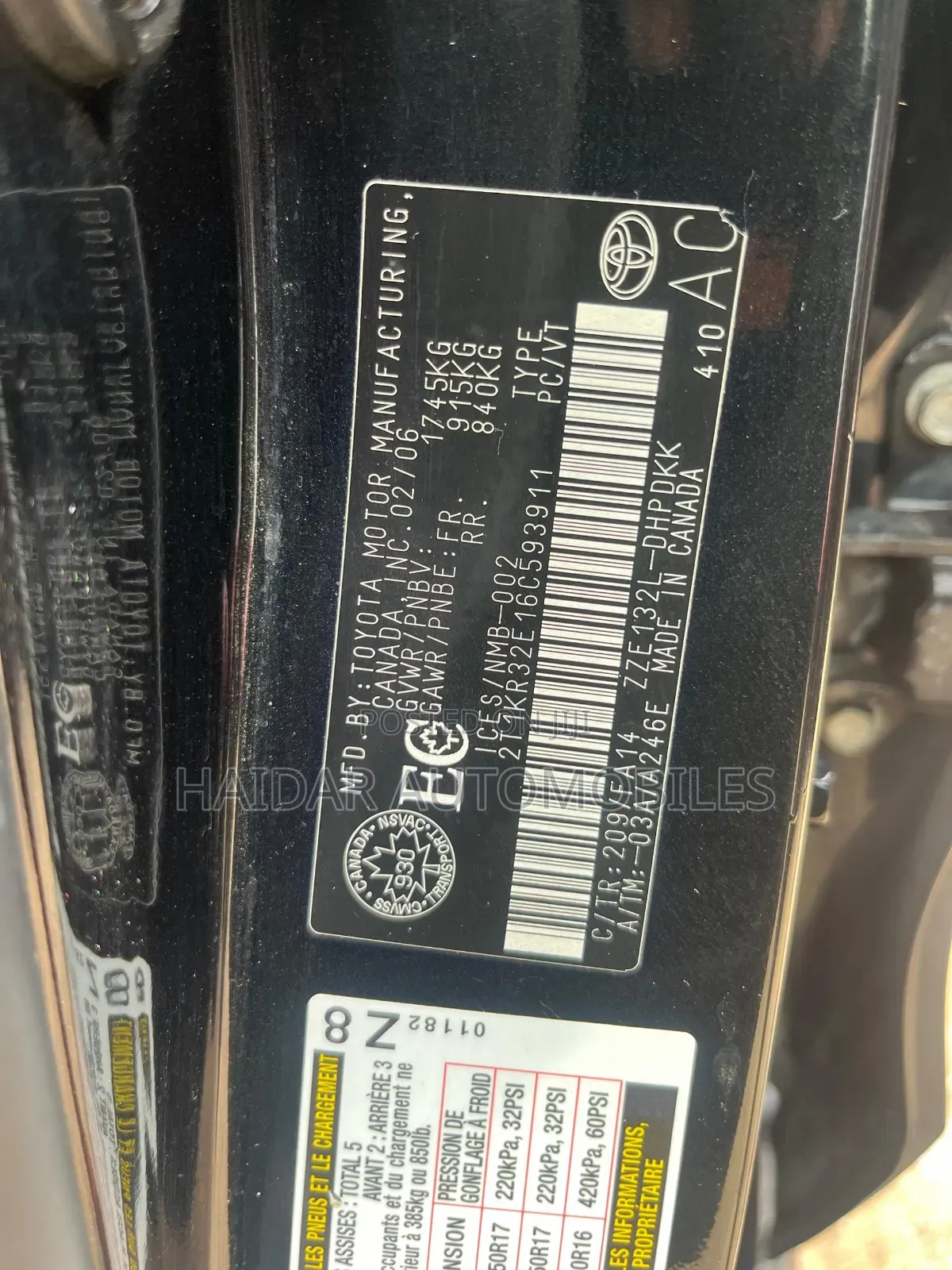 Toyota Matrix 2006 Black