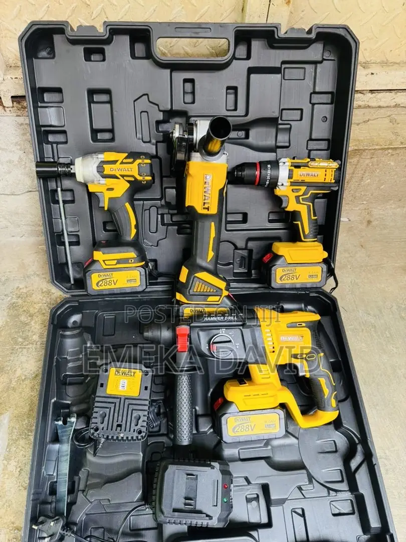 Dewalt 4-in-1 Combo Power Tool Set - Drill, Grinder, Hammer Socket