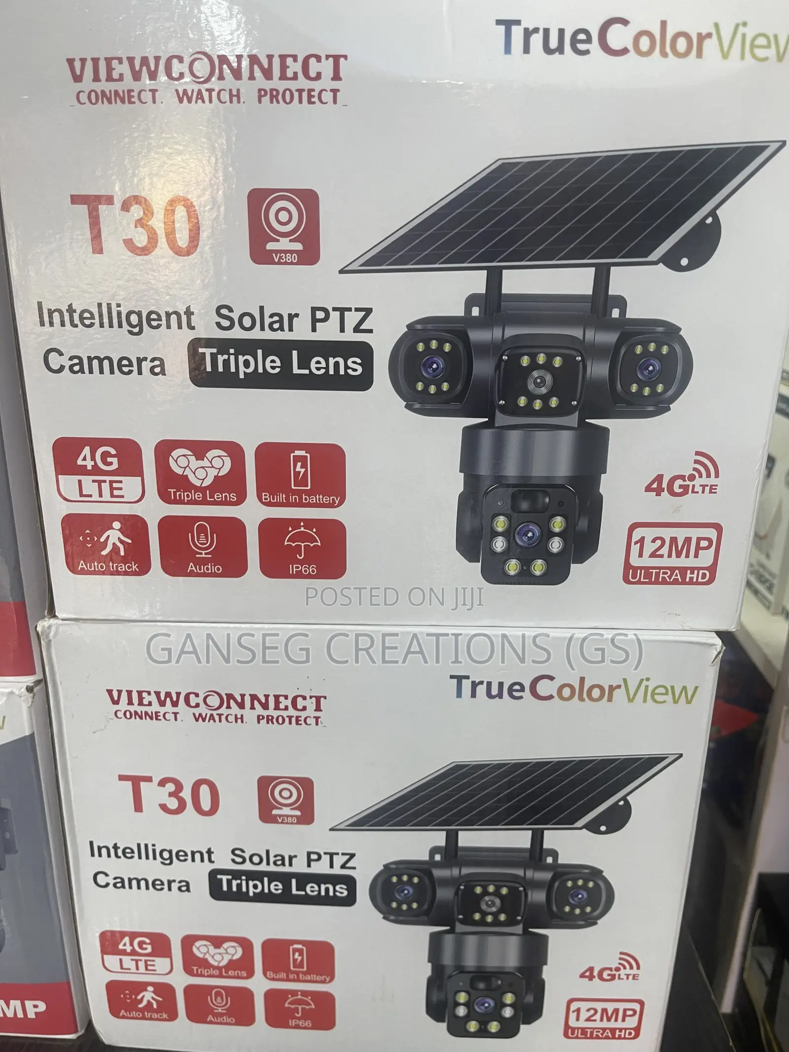 View Connect T30 Intelligent Solar PTZ Triple Lens 4g Camera Brand New
