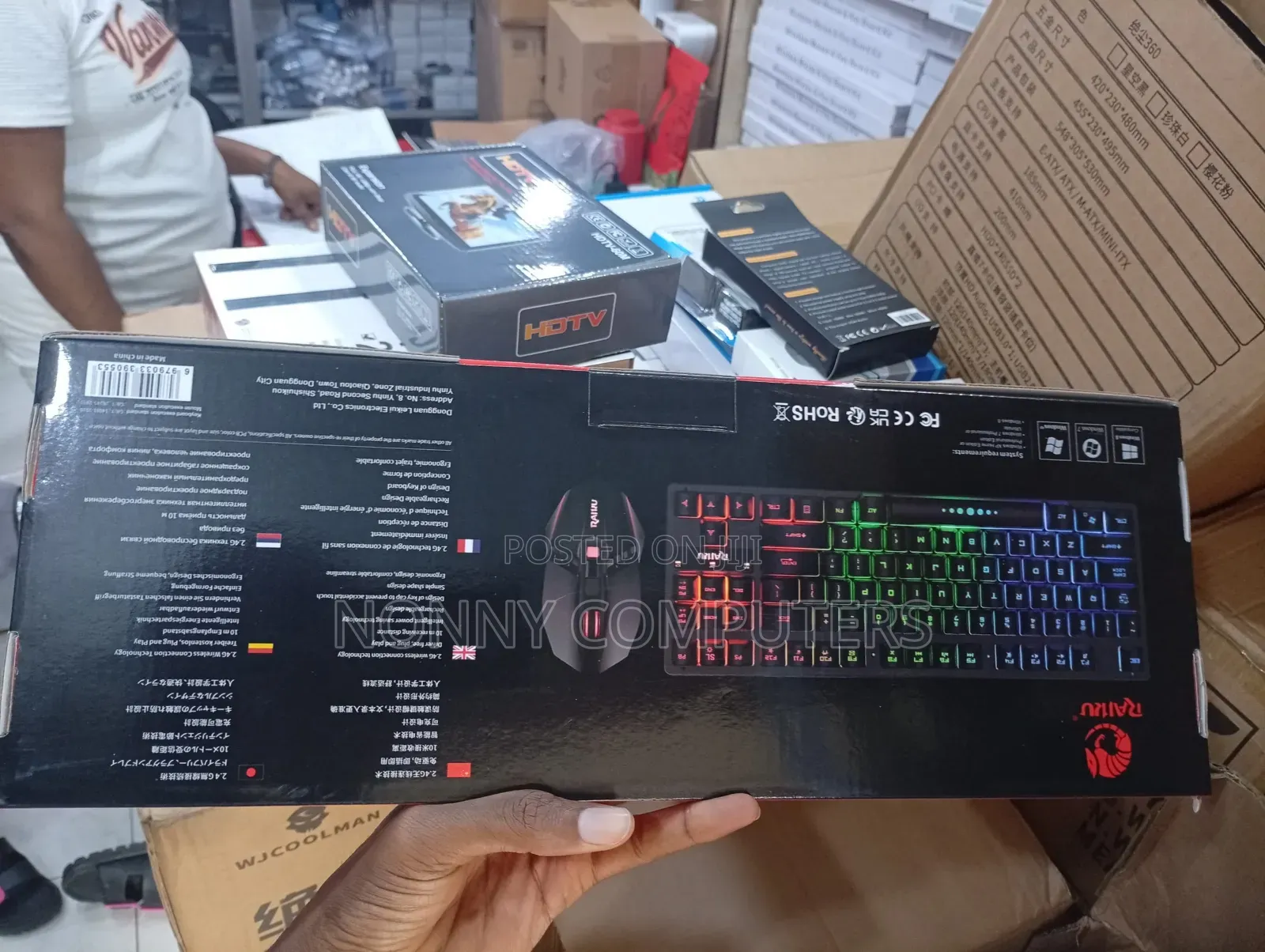 Raiku R905 Wireless RGB Keyboard Mouse Combo Rechargeable