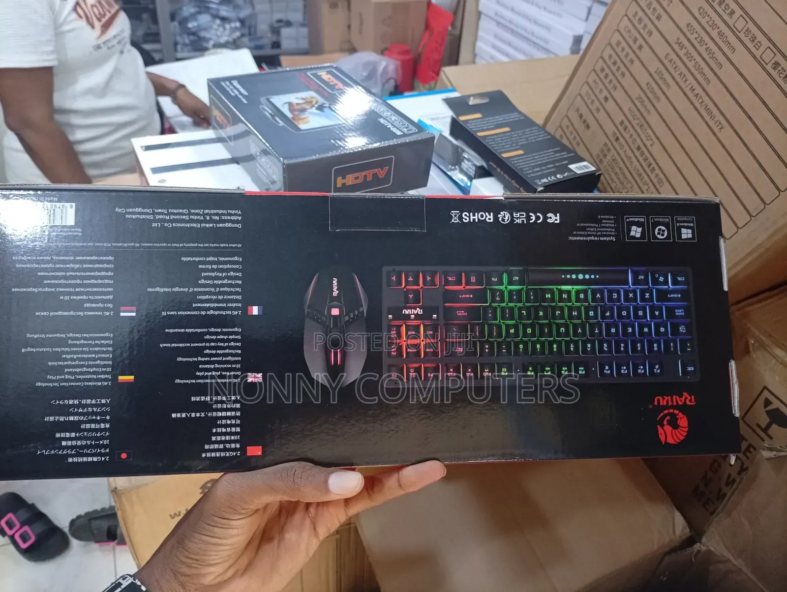 Raiku R905 Wireless RGB Keyboard Mouse Combo Rechargeable