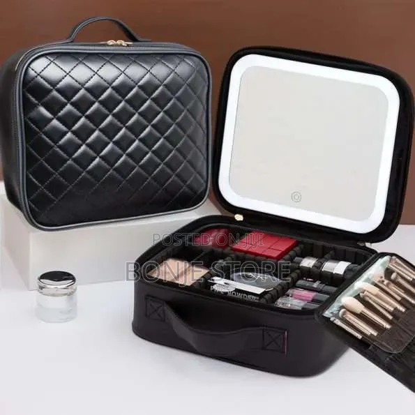 Make Up Bag With Rechargeable Removable Led Light Mirror/ Cosmetic Bag