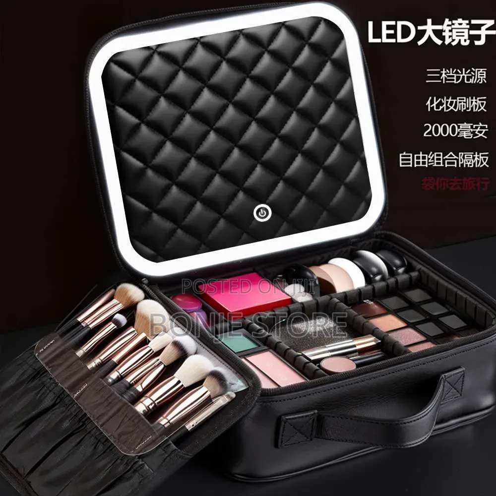 Make Up Bag With Rechargeable Removable Led Light Mirror/ Cosmetic Bag
