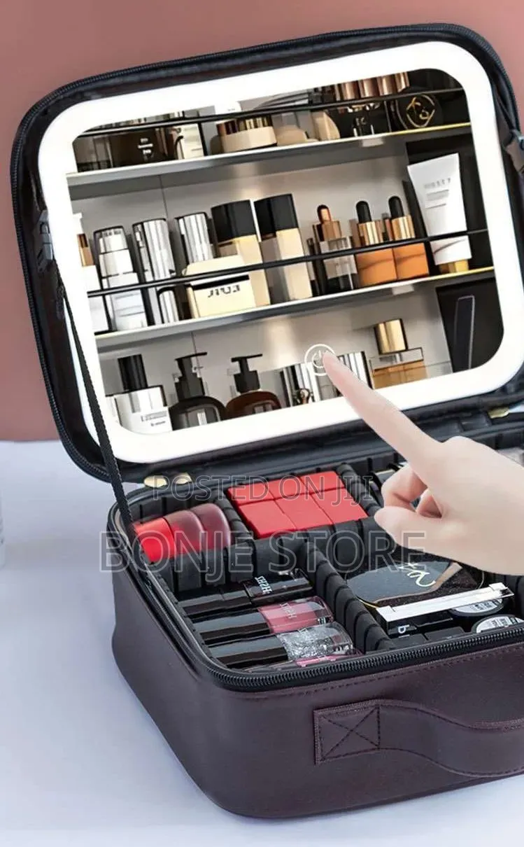 Make Up Bag With Rechargeable Removable Led Light Mirror/ Cosmetic Bag