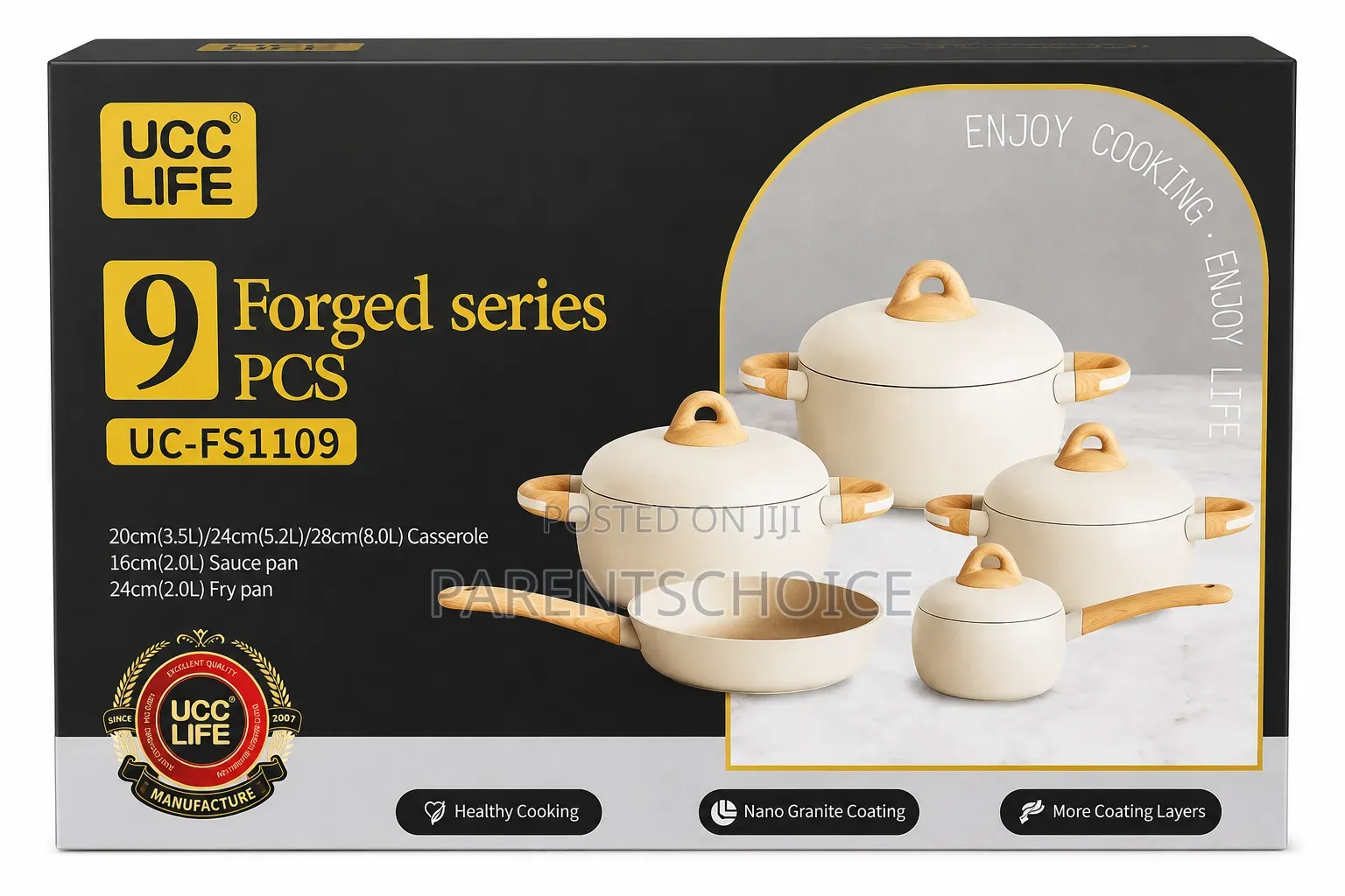 Ucc Life 9-Piece Forged Series Cookware Set (Uc-Fs1109)