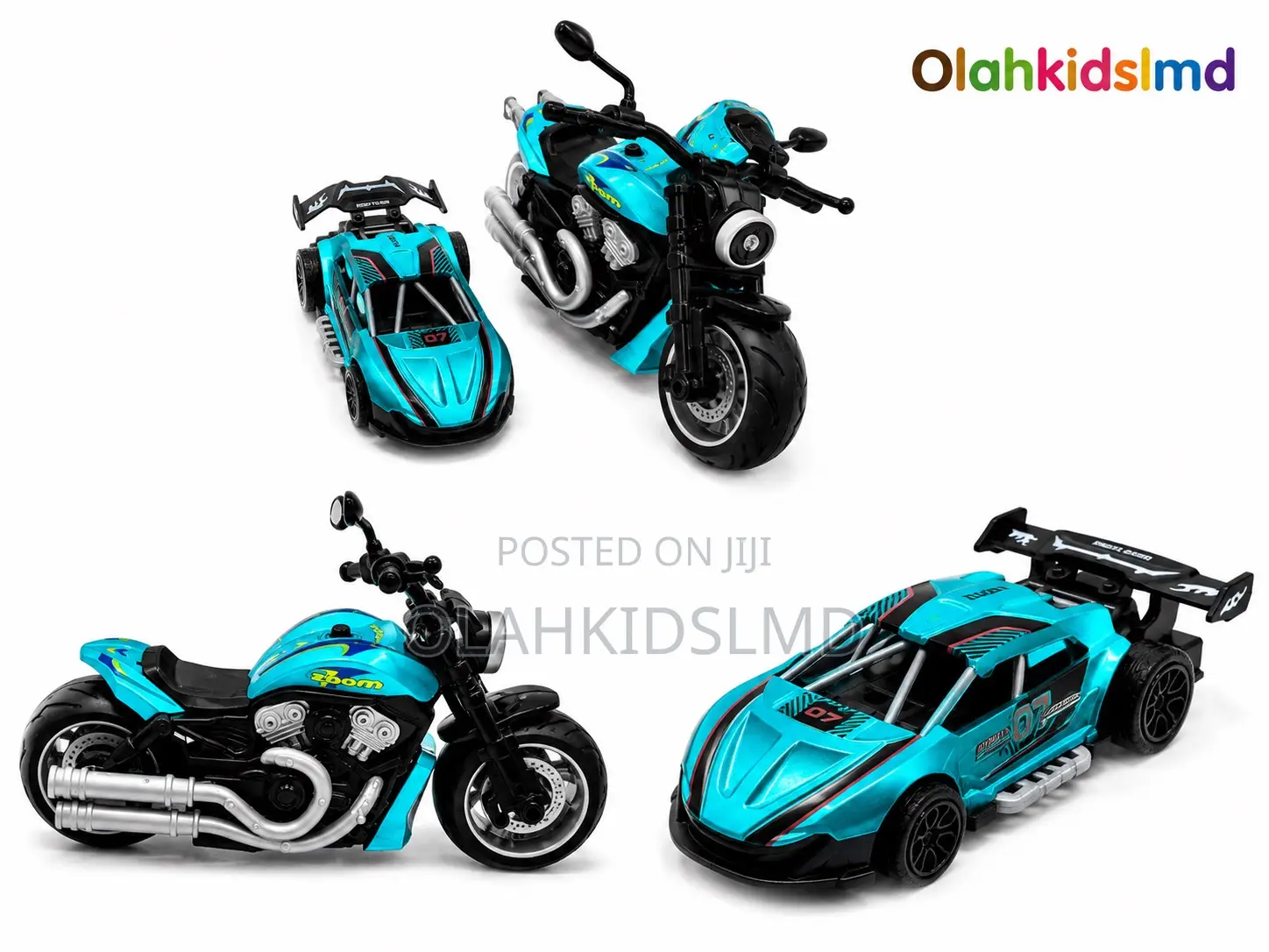 Pull-Back Motorcycle Race Car Toy Set – Die-Cast Vehicles for Kids