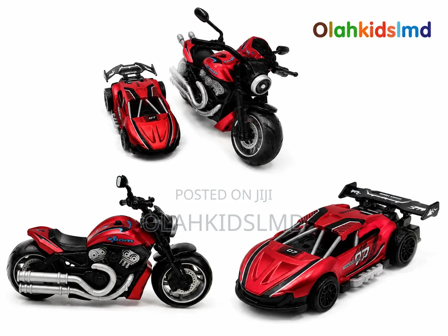 Pull-Back Motorcycle Race Car Toy Set – Die-Cast Vehicles for Kids