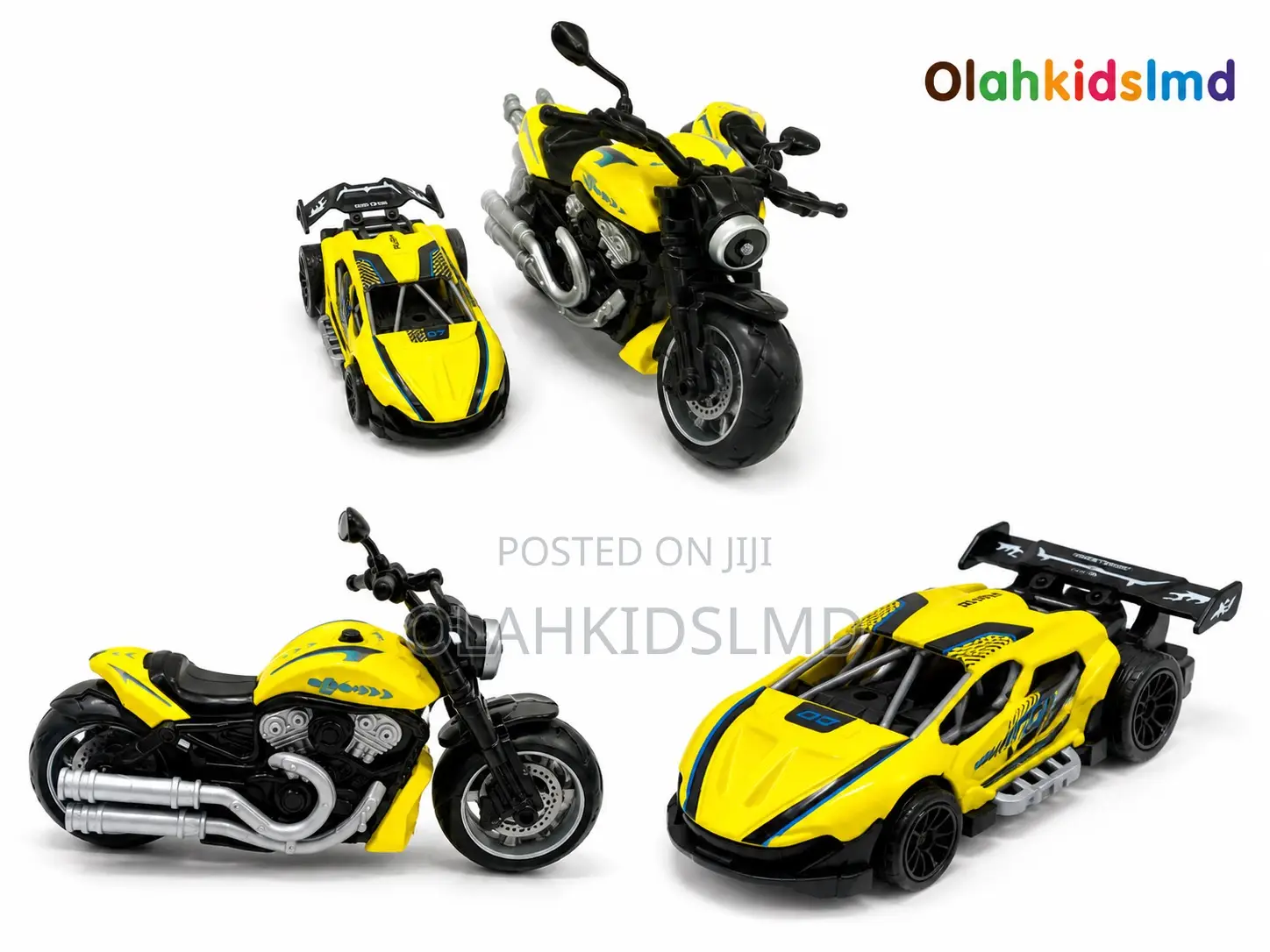 Pull-Back Motorcycle Race Car Toy Set – Die-Cast Vehicles for Kids