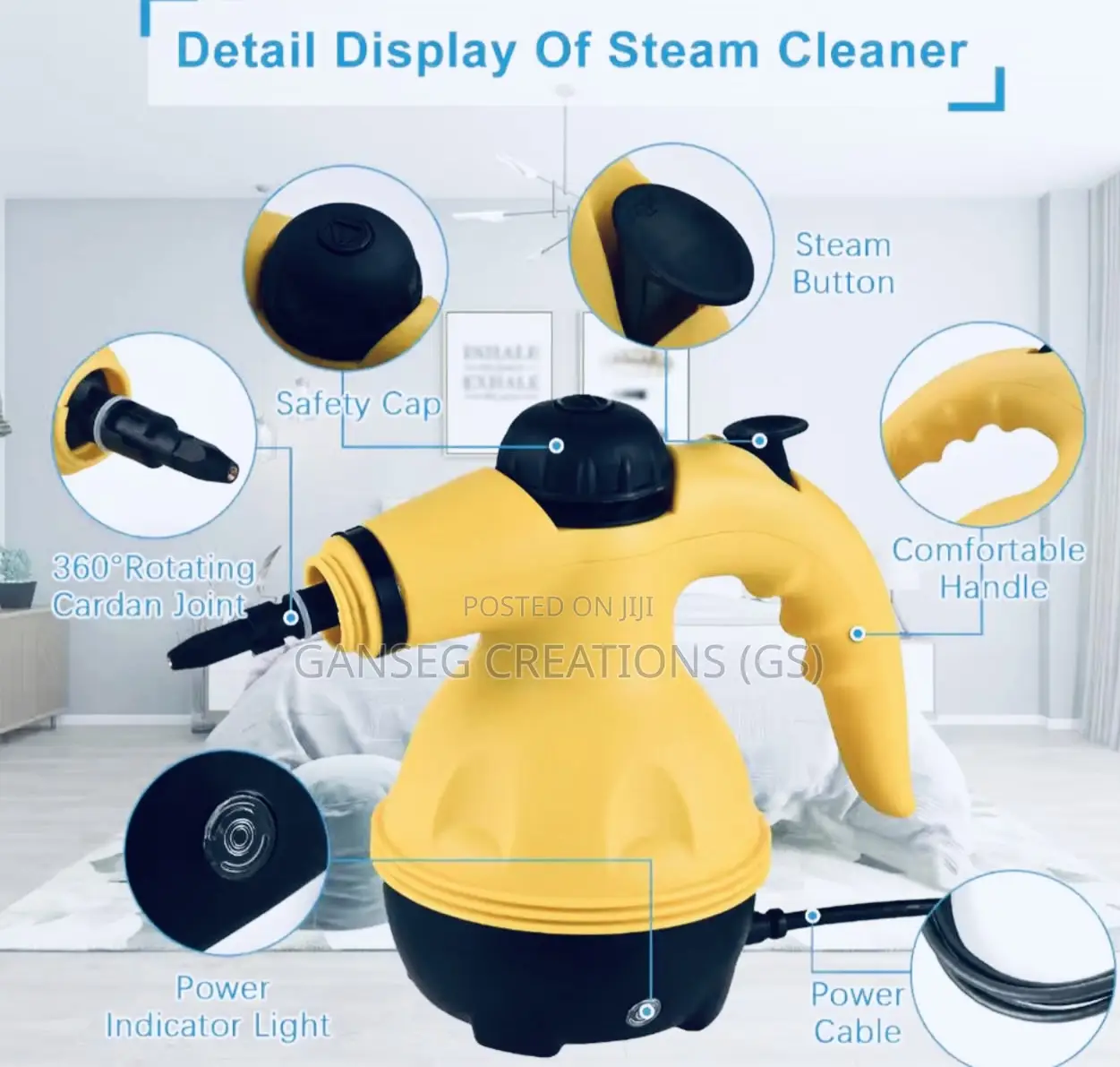 Multi-purpose Handheld Pressurized Steam Cleaner (Df-a001) – Brand New