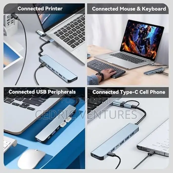 7in1 Usb Hub Splitter Usb Extension