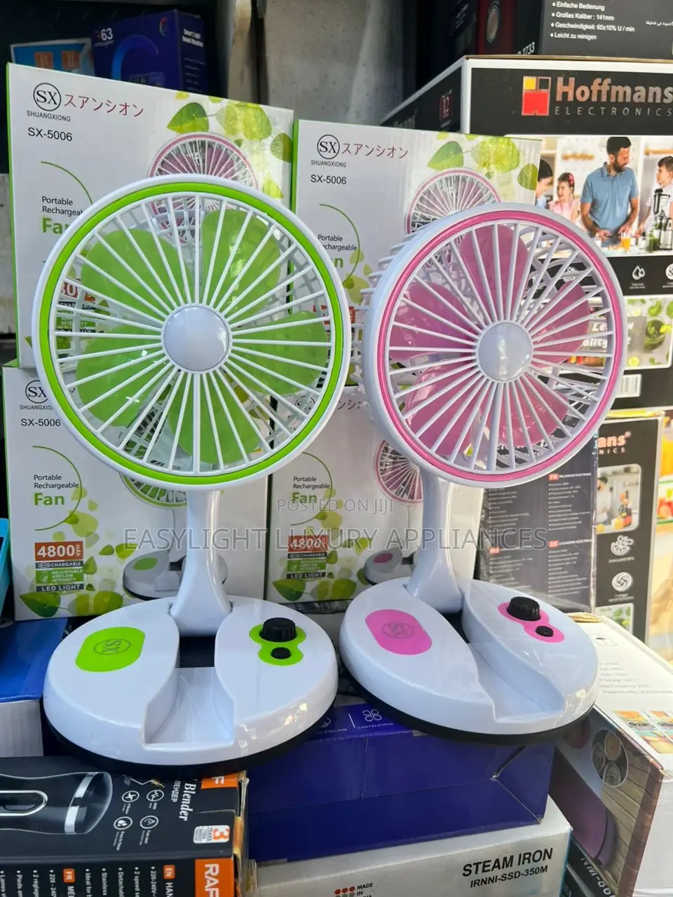 Sx Portable Rechargeable Fan With Led Light Sx-5006
