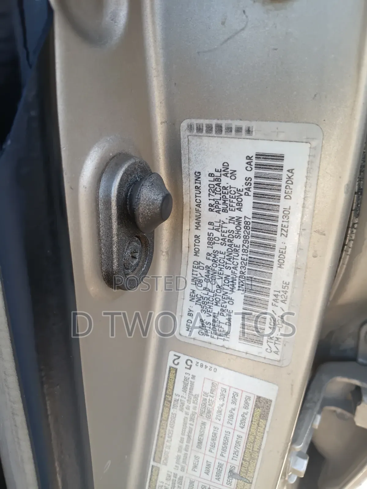 Toyota Corolla 1.8 LE 2008 Gold