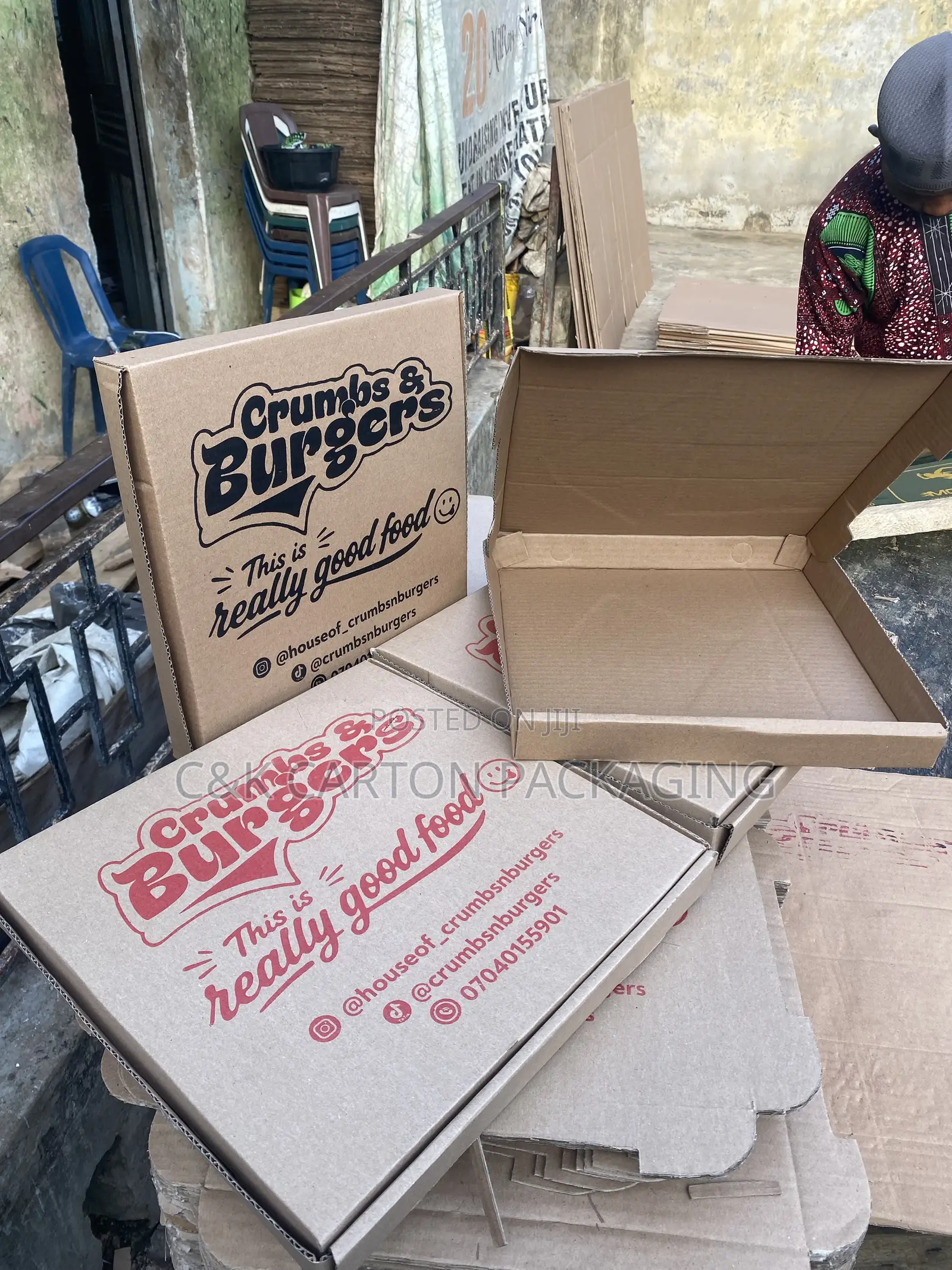 Two Colors Printed Pizza Box
