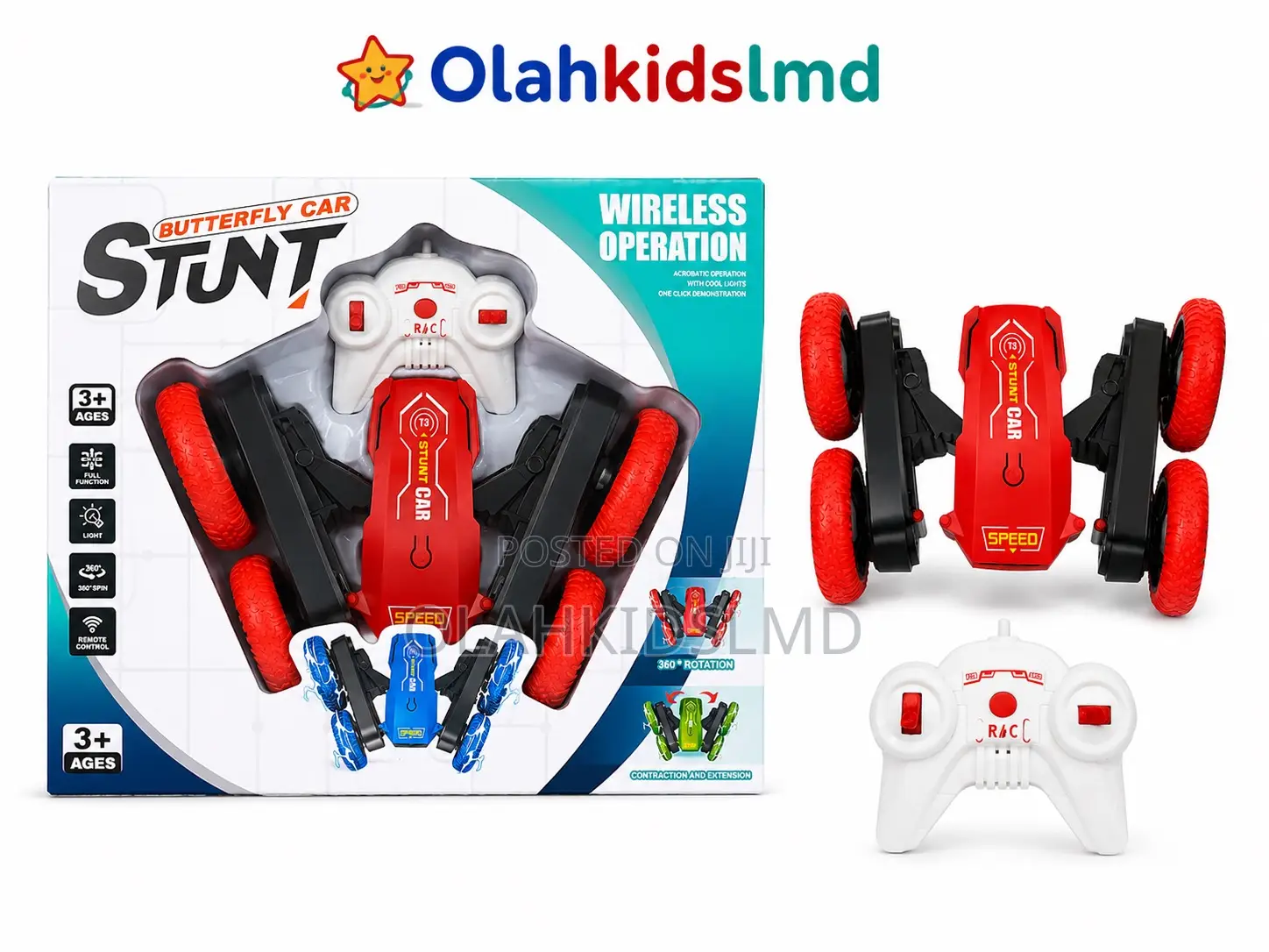 Butterfly Stunt Car – 360° Rotating Wireless Rc Toy for Kids 3+