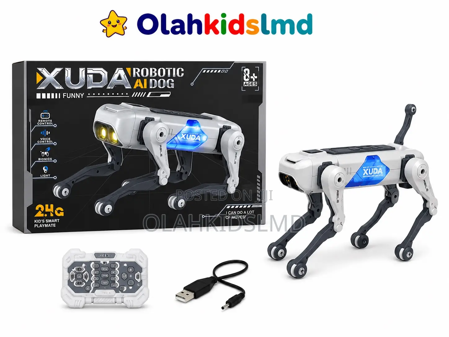 Xuda Robotic Ai Dog – 2.4g Remote Voice Controlled Smart Robot Toy