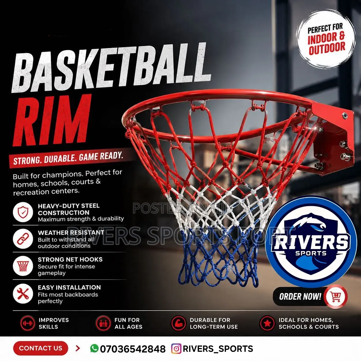 Basketball Ring Rim With Net