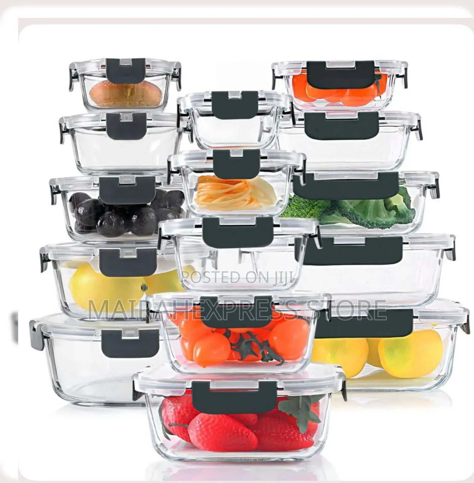 Airtight Snap-locking Lids Komuee 30-piece Glass Meal Prep Set 1jk