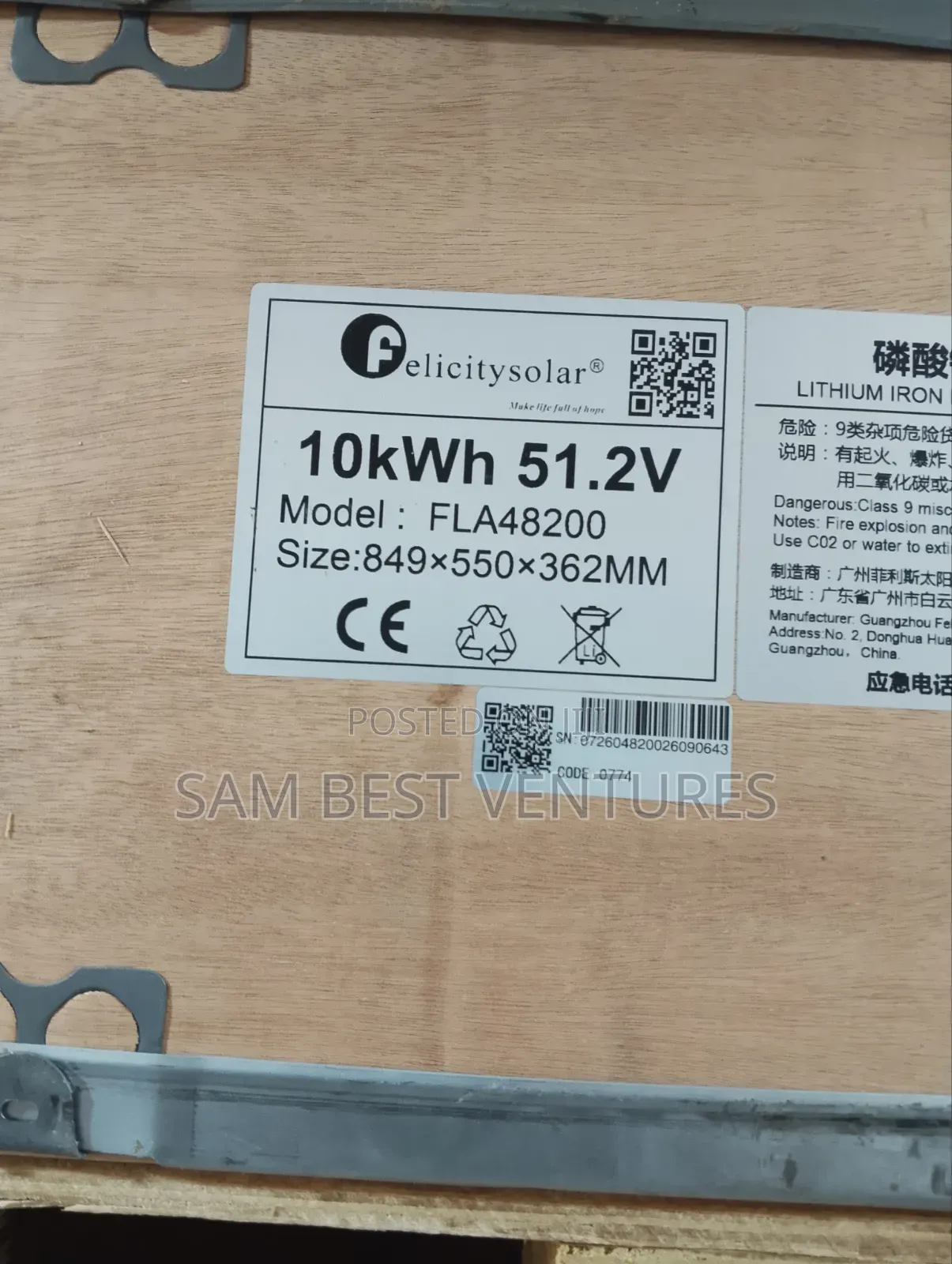 10kwh 51.2v Felicity Solar Lithium Battery