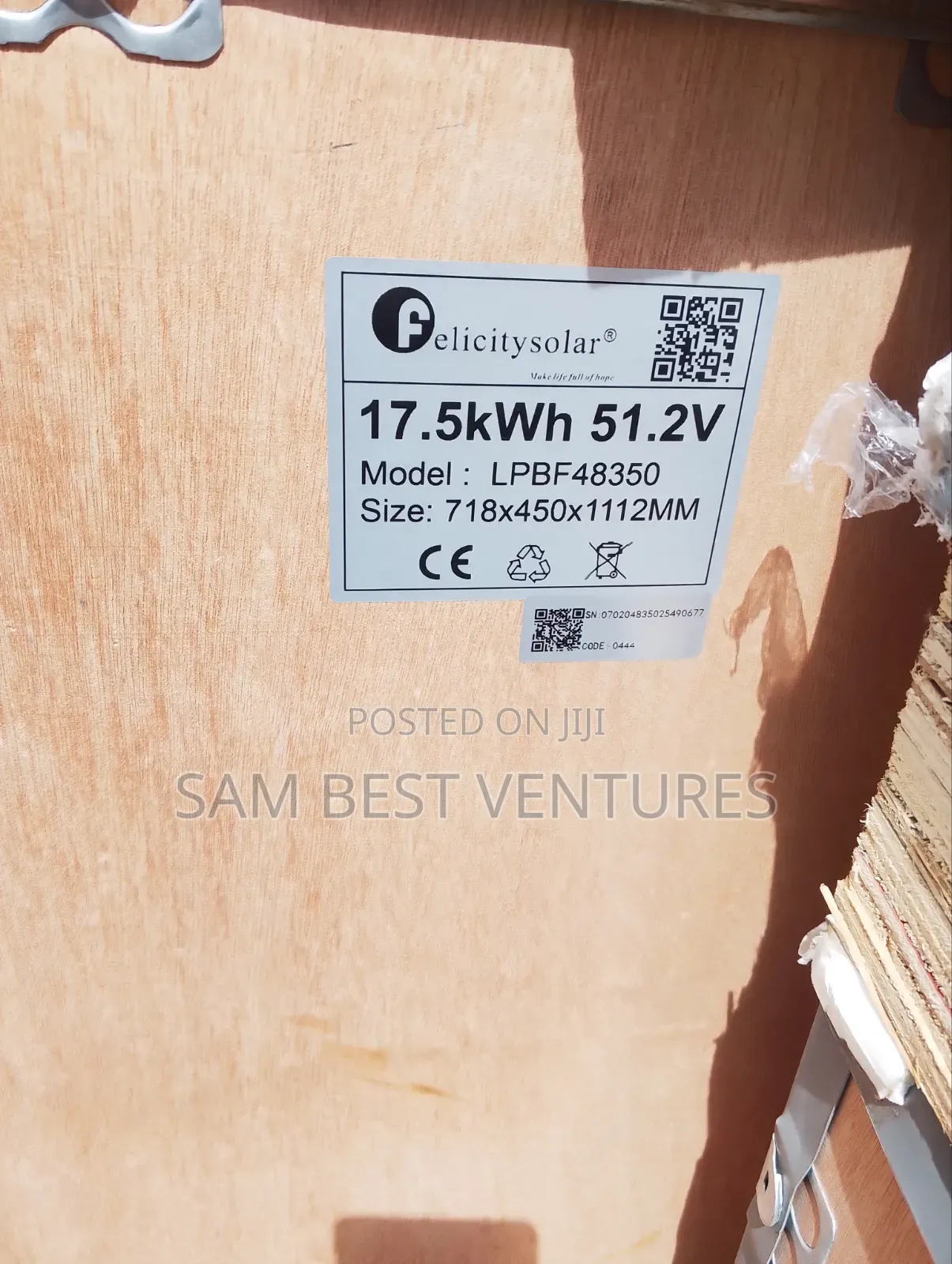 17.5kw 51.2v Felicity Solar Lithium Battery