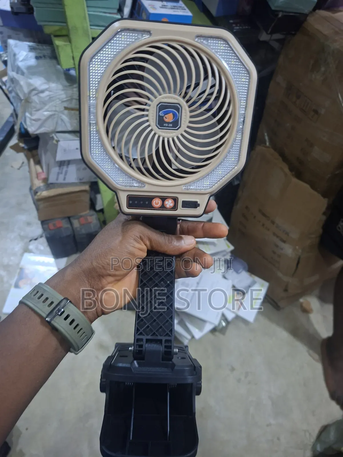 Led Fan Lamp Folding Air Circulator 3 Speed Rechargeable Clip Fan
