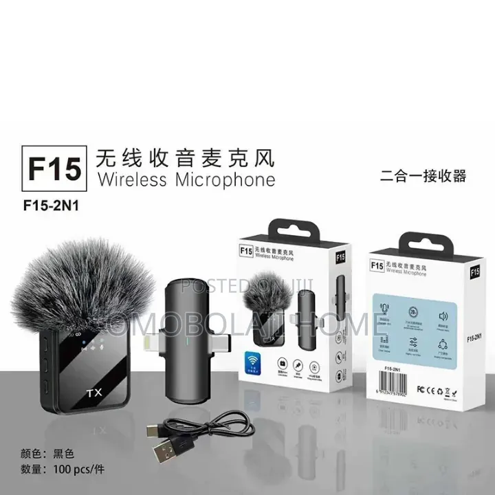 F15 -2 3 in 1 Wireless Microphone With Noise Cancellation