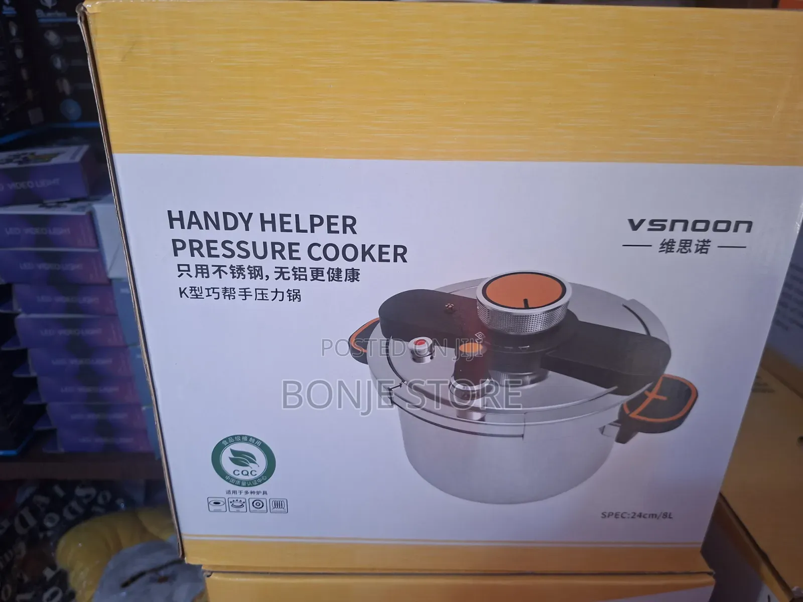 8 Litres Pressure Cooker Stainless Steel Fast Even Heating Pot