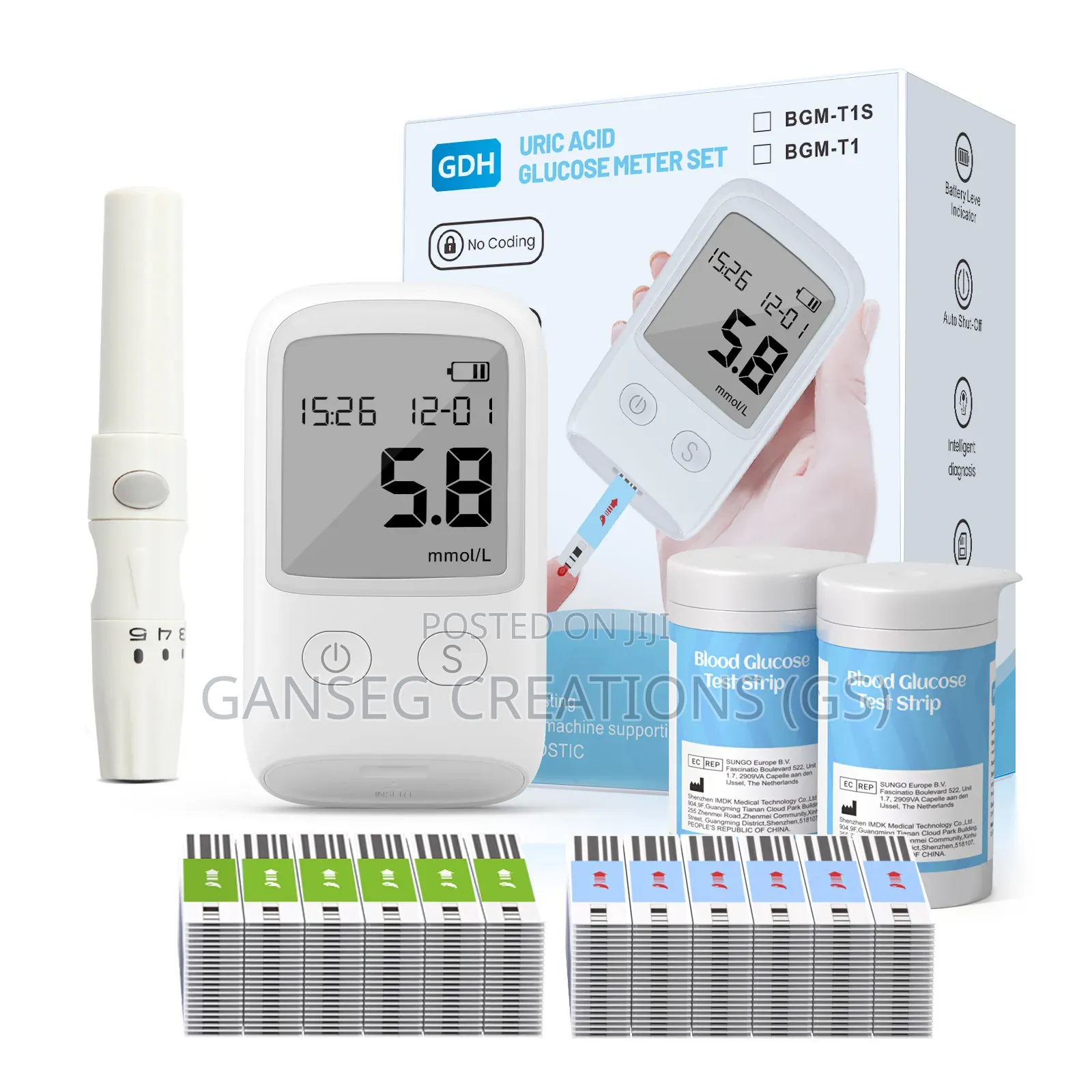 Gdh 2-in-1 Uric Acid Blood Glucose Meter Set(Model Bgm-t1s / Bgm-t1)