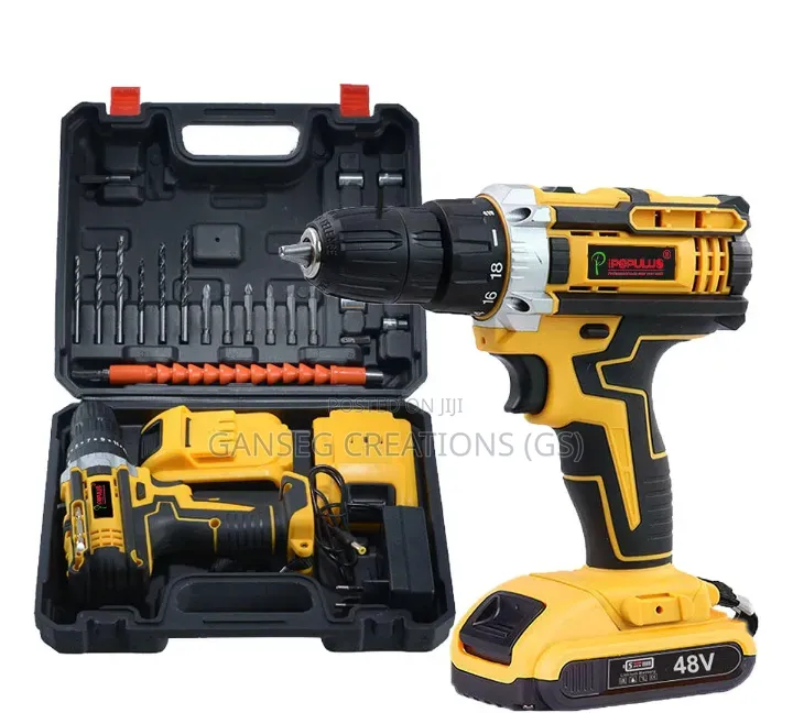 Populus 48v Heavy Duty Cordless Drill Screwdriver Kit - Brand New