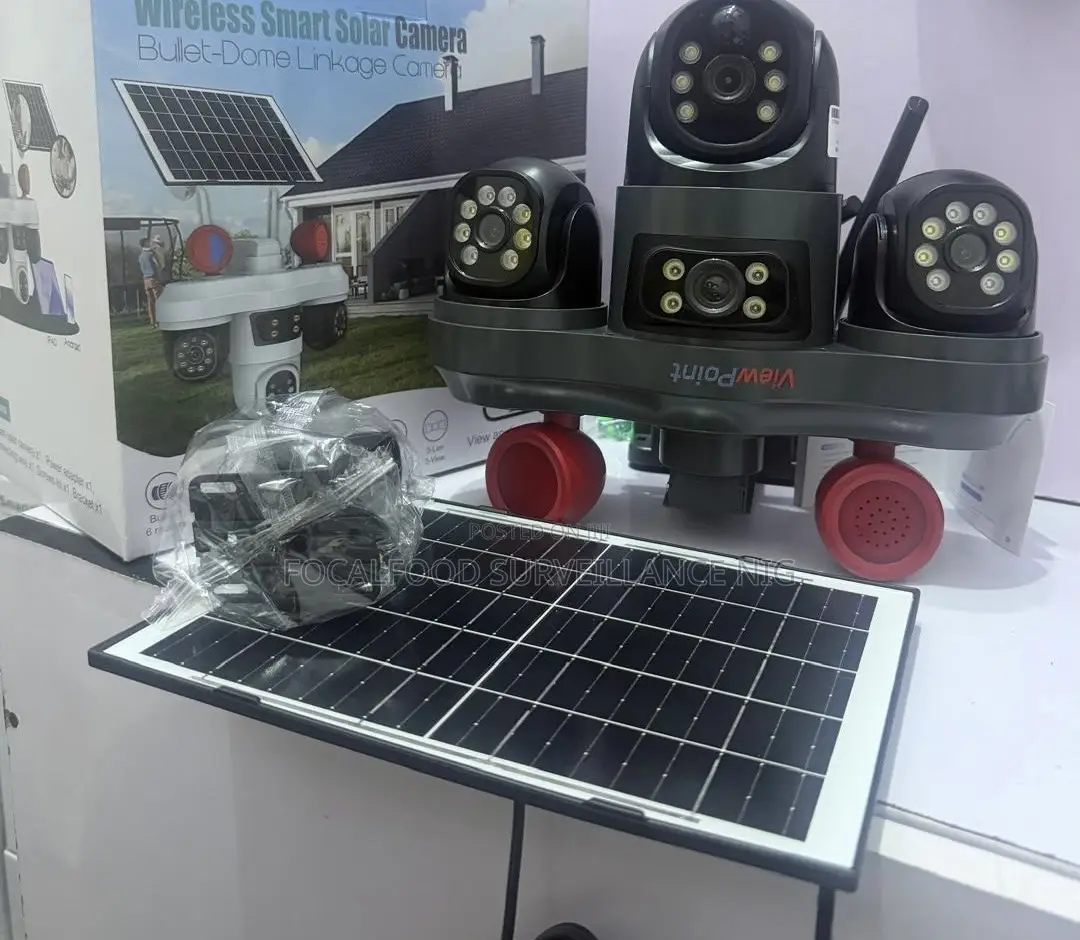 3-Lens Rotating 360 4g Solar Powered Outdoor Security CCTV Cameramoti