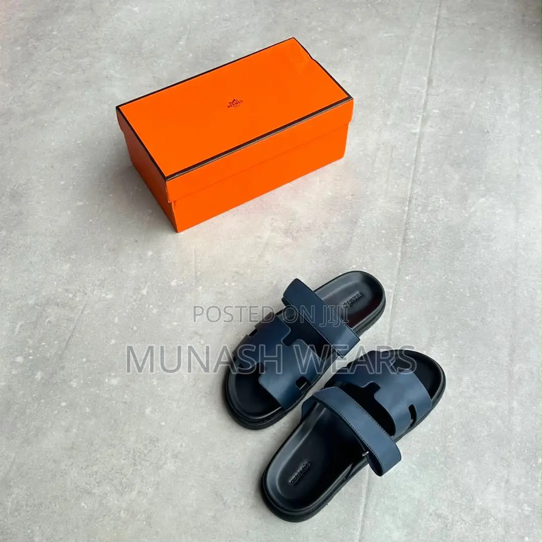 Hermes Leather Slipers 40-46 Mix Blue and Brown
