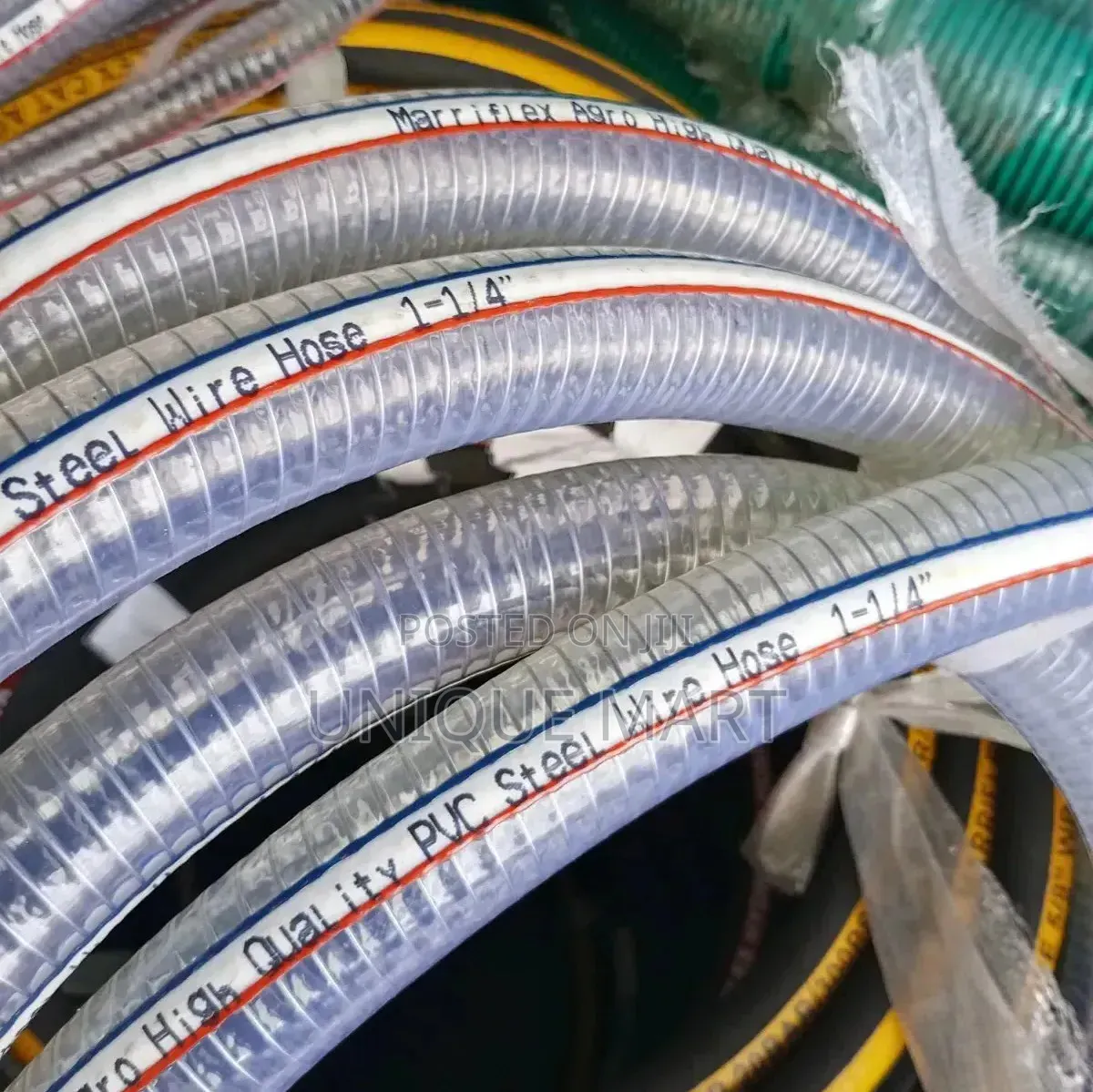 1-1⁄4" Suction Transparent Steel Wire Hose for Water, Petrol,Chemicals