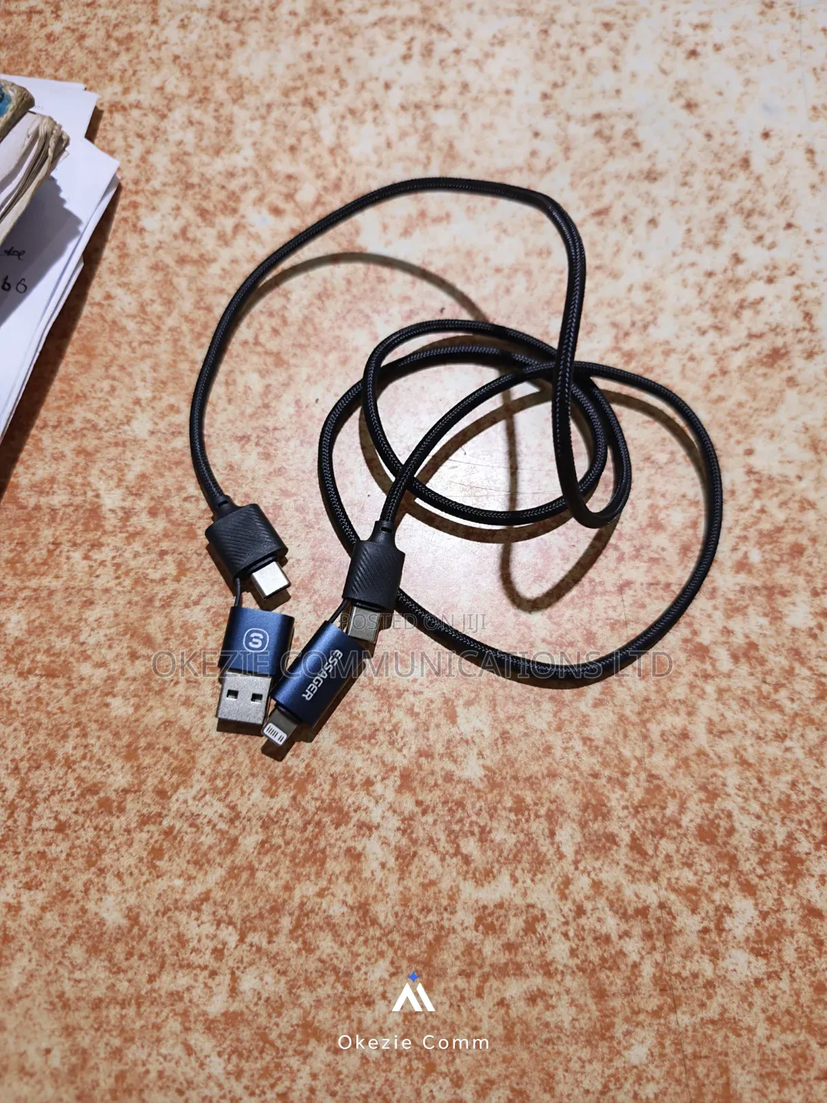 (Item: C28p) 4-in-1 Fast Charging Cable, Type C + Lightning . 1m