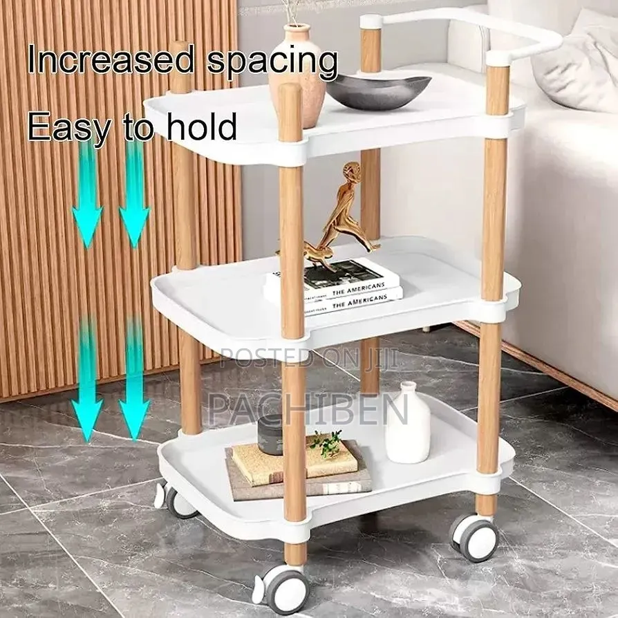 Modern End Table Rolling Cart
