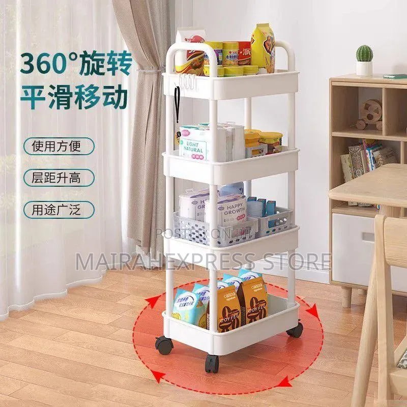 4 Tiers Plastic Trolley Rack 2st7