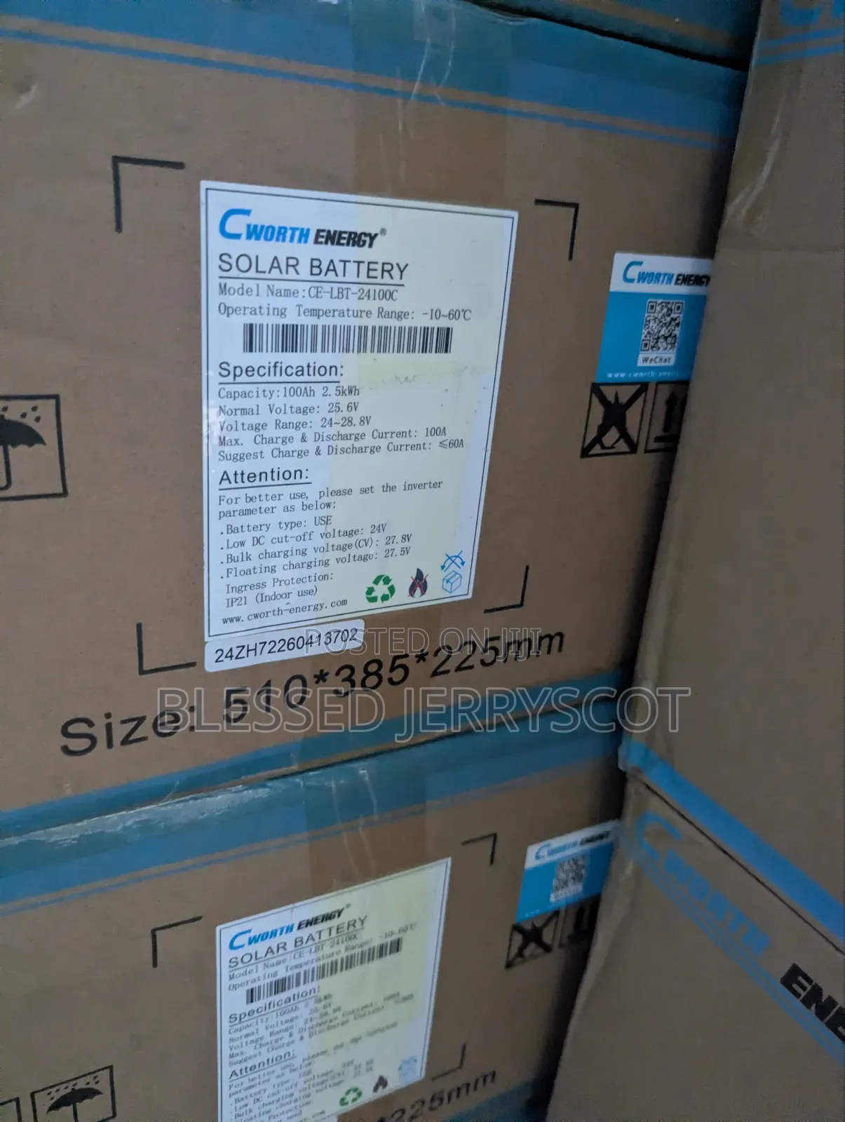 Cworth Energy 2.5kwh 24v Lithium Ion Solar Inverter Batteries in Stock