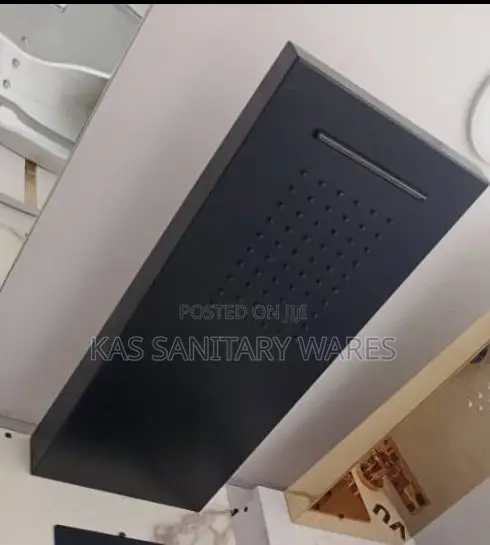 Luxury Concealed Rain Shower Set – Matte Black Brushed Gold