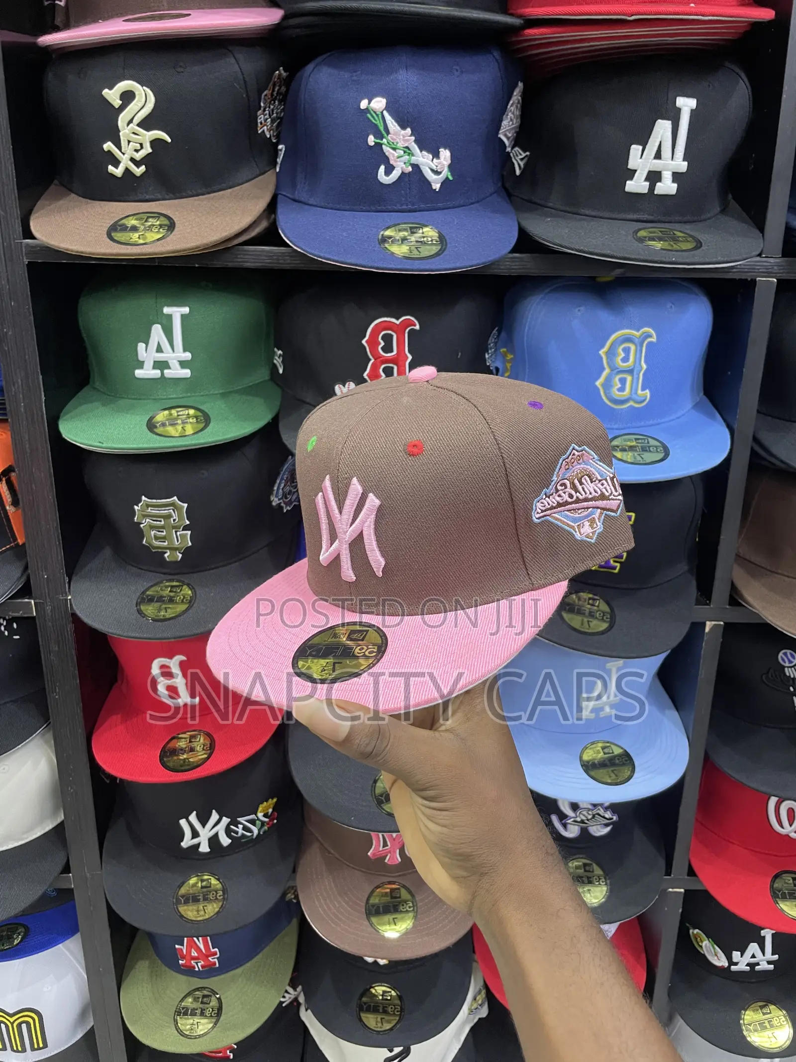 New York Yankees Two-Tone Brown Pink Fitted Cap