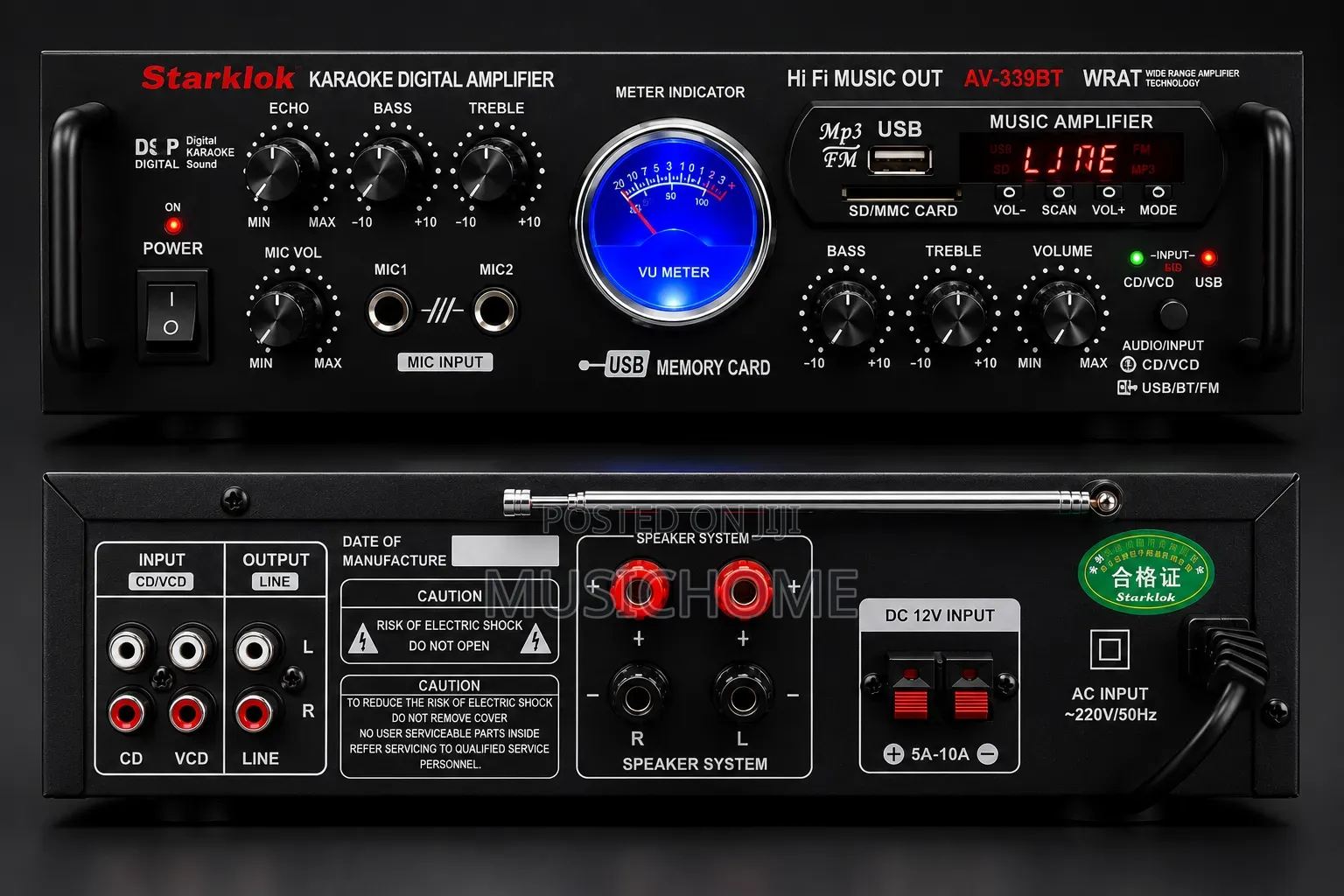 Starklok Bluetooth Amplifier With Fm and Remote