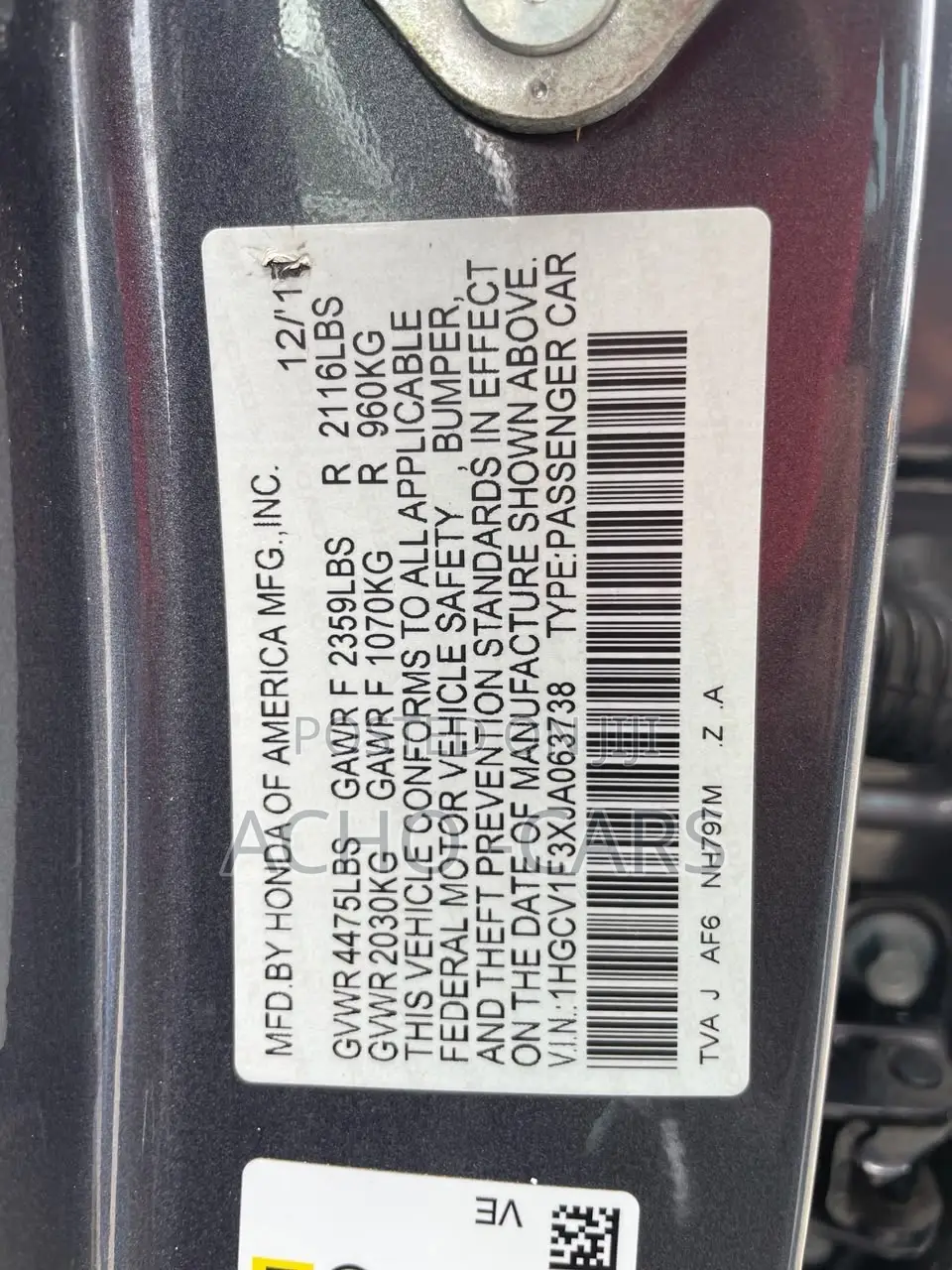 Honda Accord 2018 Gray