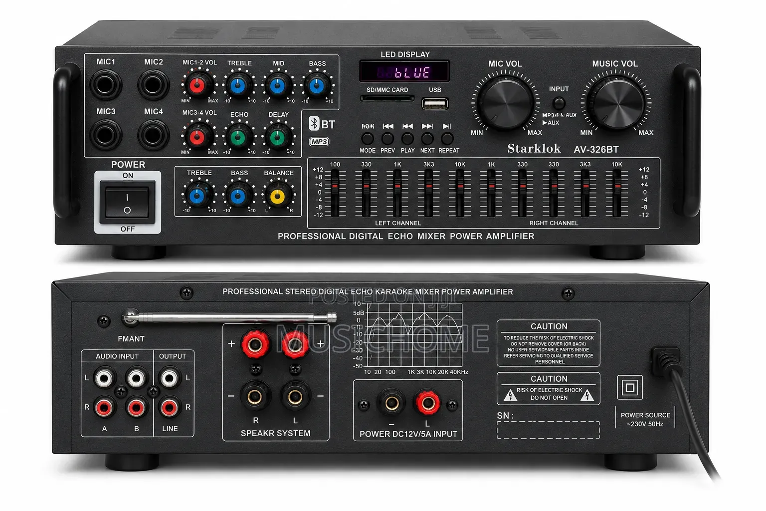 Bluetooth Amplifier 326bt for Home Speakers