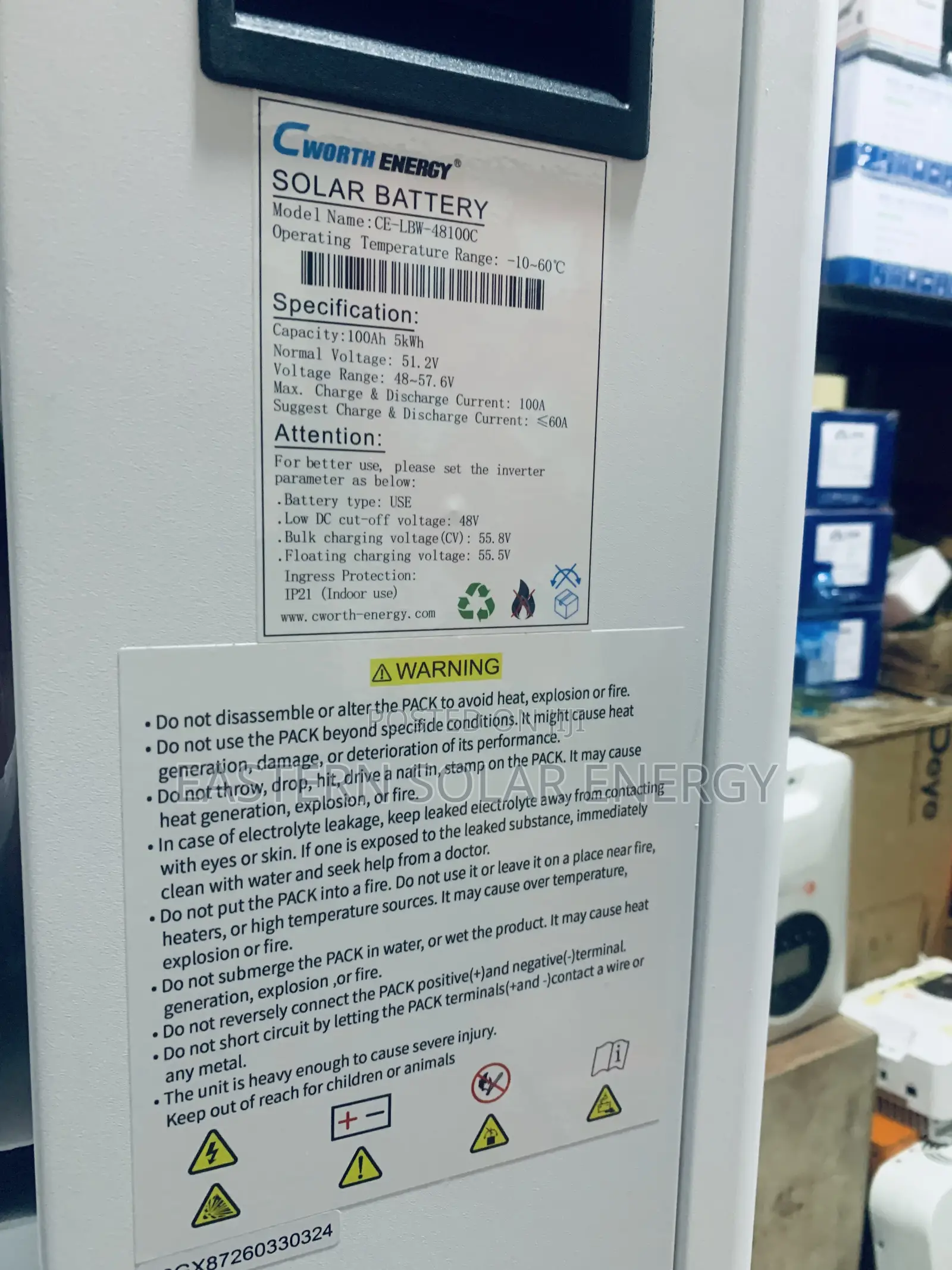 Cworth 5kwh 51.2v Lithium Ion Battery